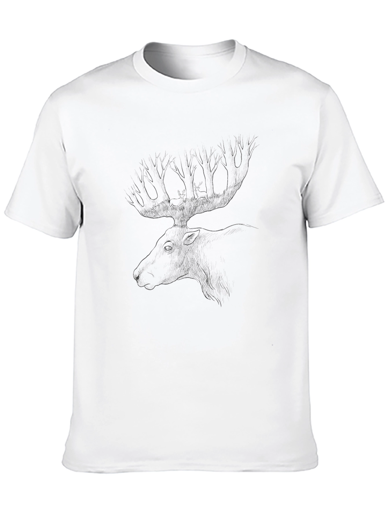 Black Black Moose Sketch Tee - Nature Inspired Style view 10