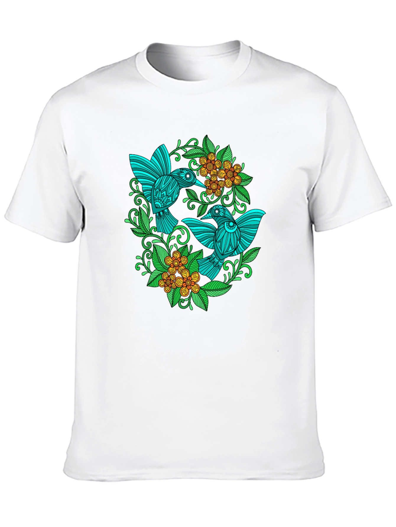 Black Hummingbird Floral T-Shirt - Black view 10