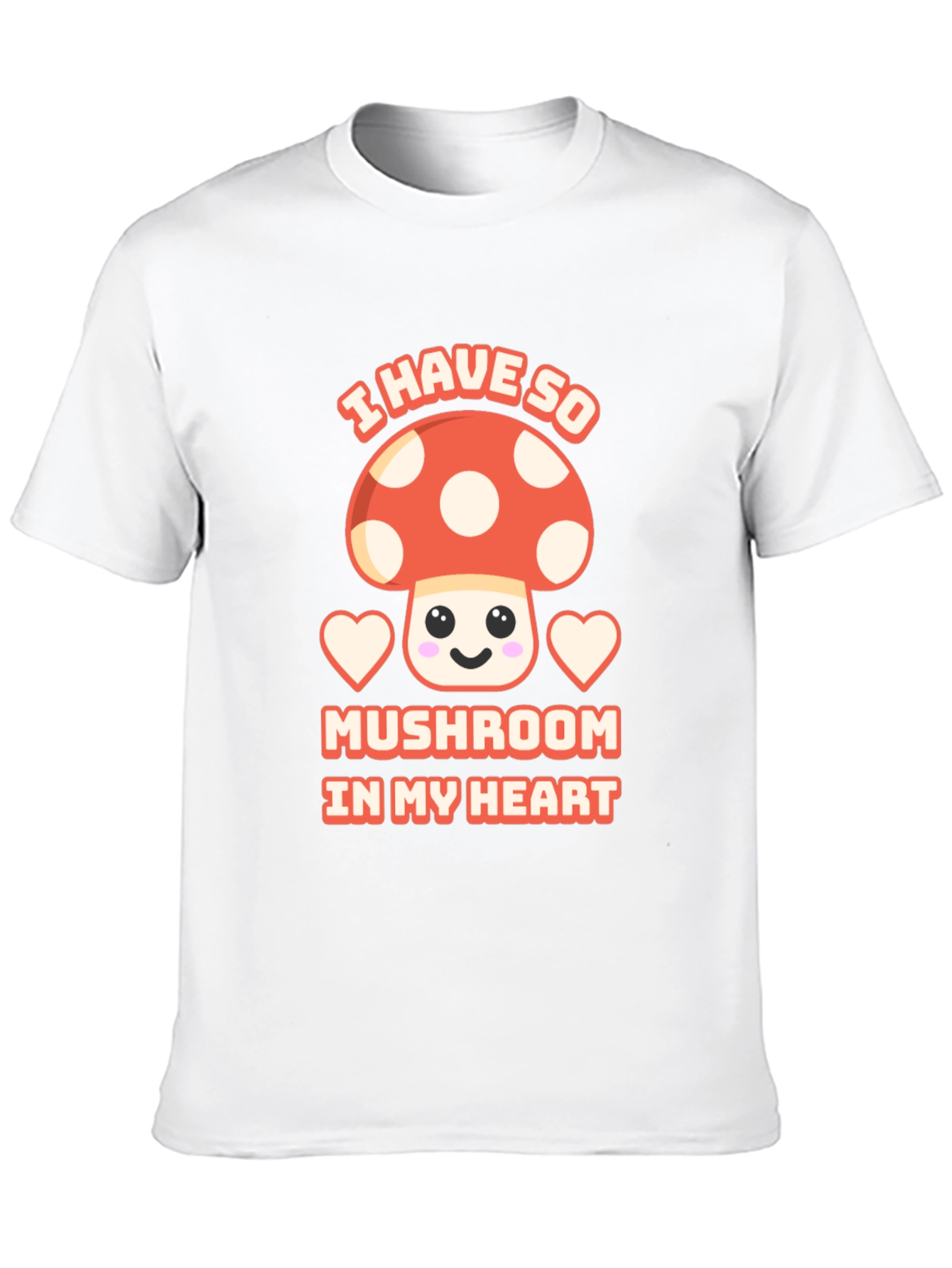 Black Mushroom Heart T-Shirt Cute Kawaii Tee view 10