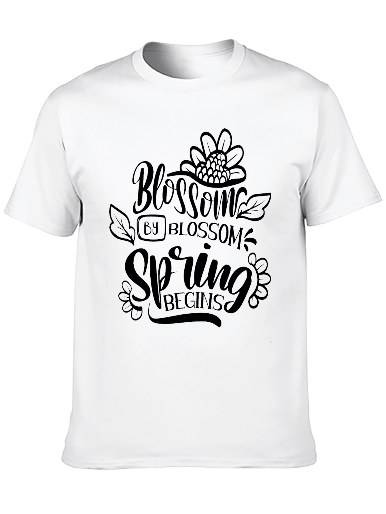 Black Blossom Spring Graphic Tee - Black Casual Shirt view 10