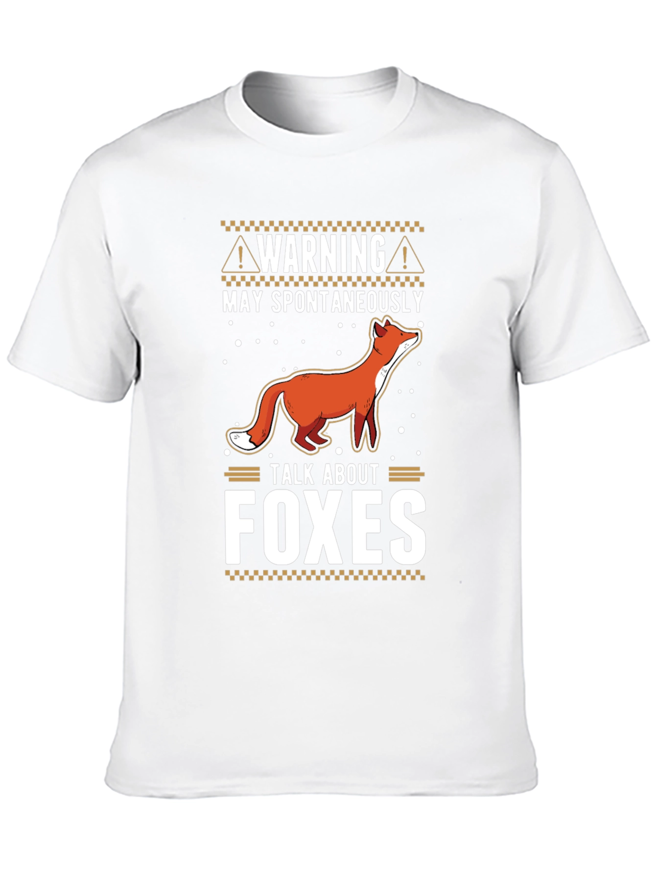 Black Warning May Spontaneously Talk About Foxes T-Shirt view 10