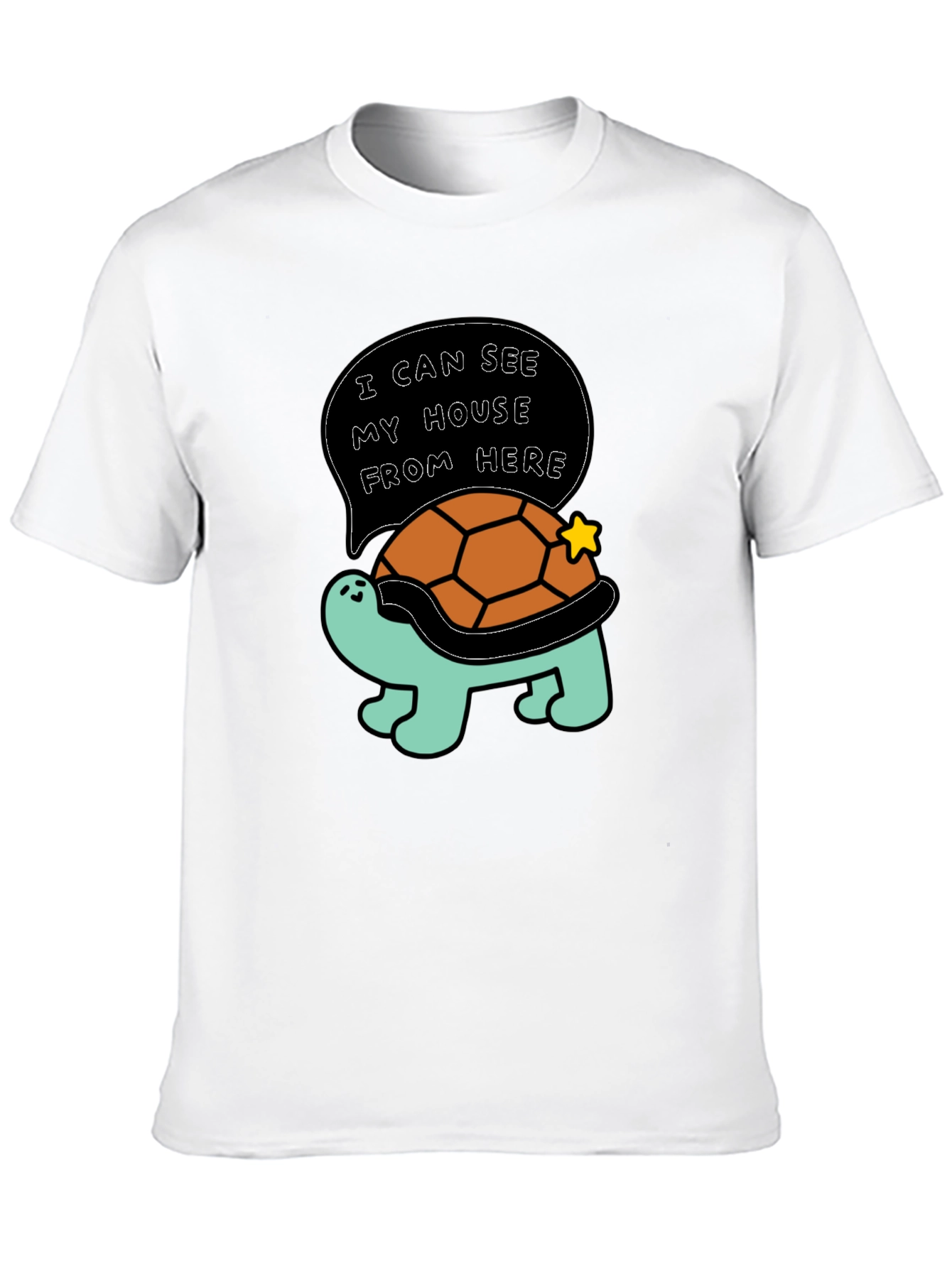 Black Funny Turtle T-Shirt - I Can See My House From Here view 10
