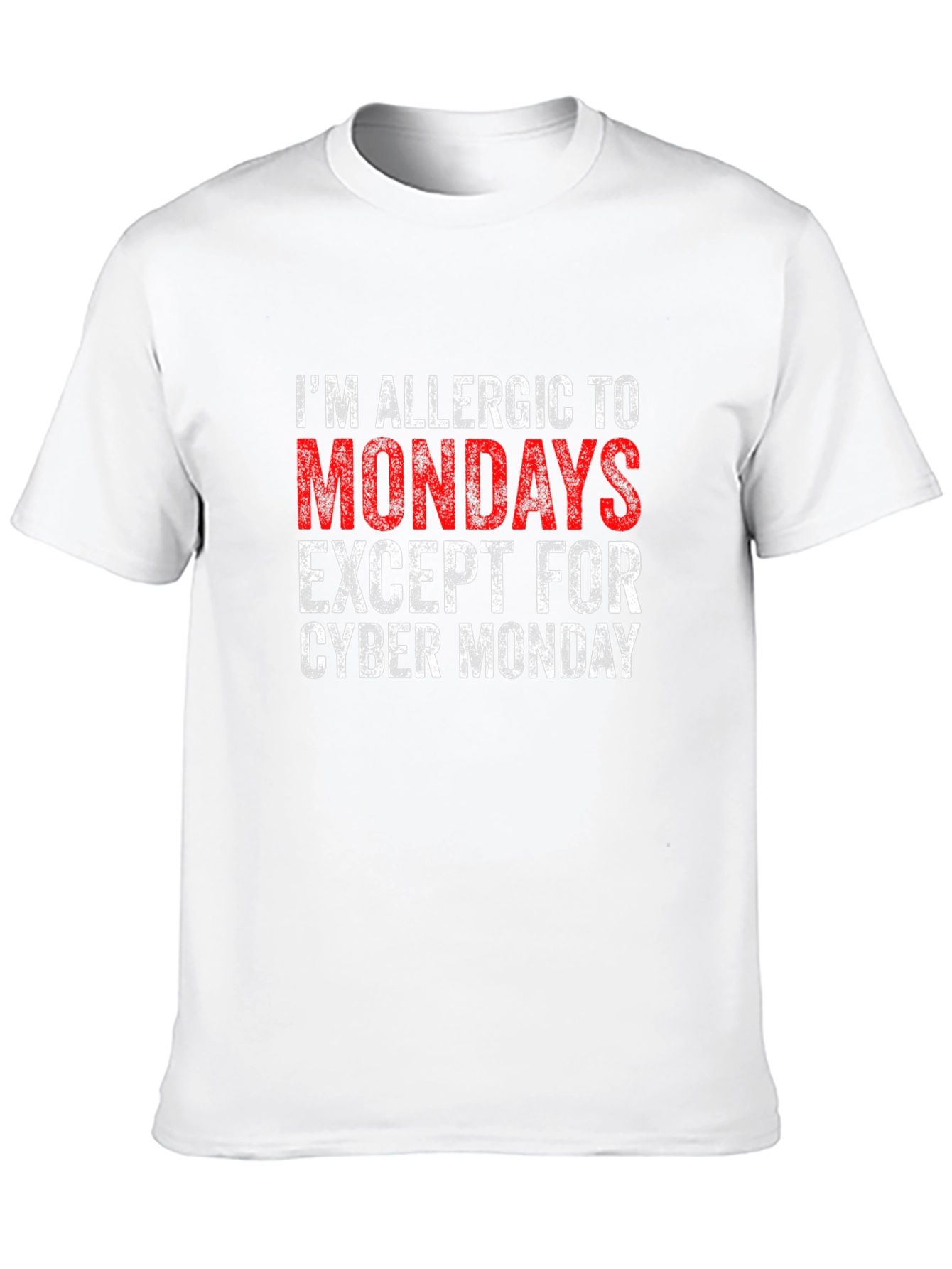 Black Allergic to Mondays Graphic Tee - Cyber Monday Humor T-Shirt view 10