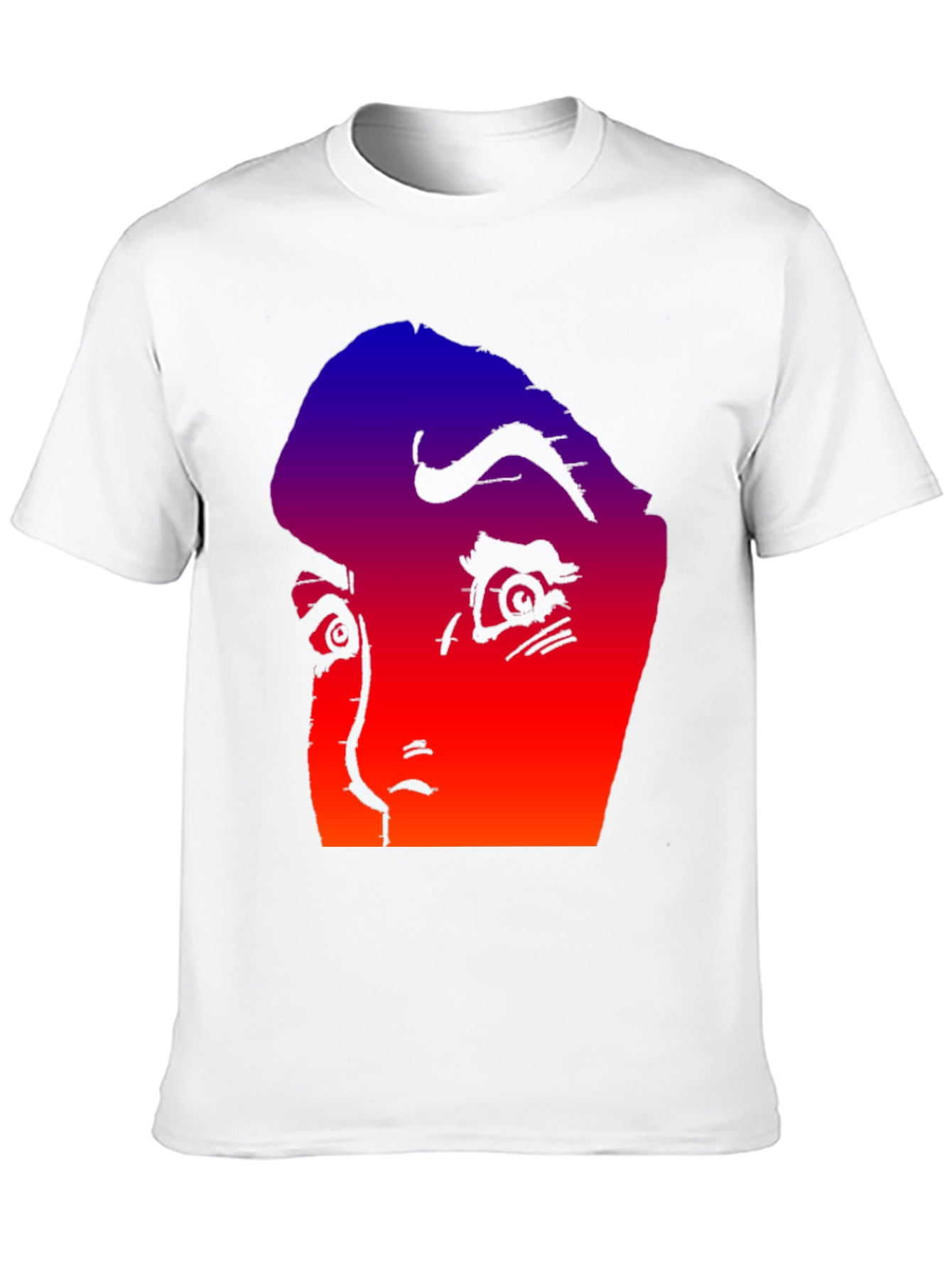 Black Gradient Horror Face Graphic Tee view 10