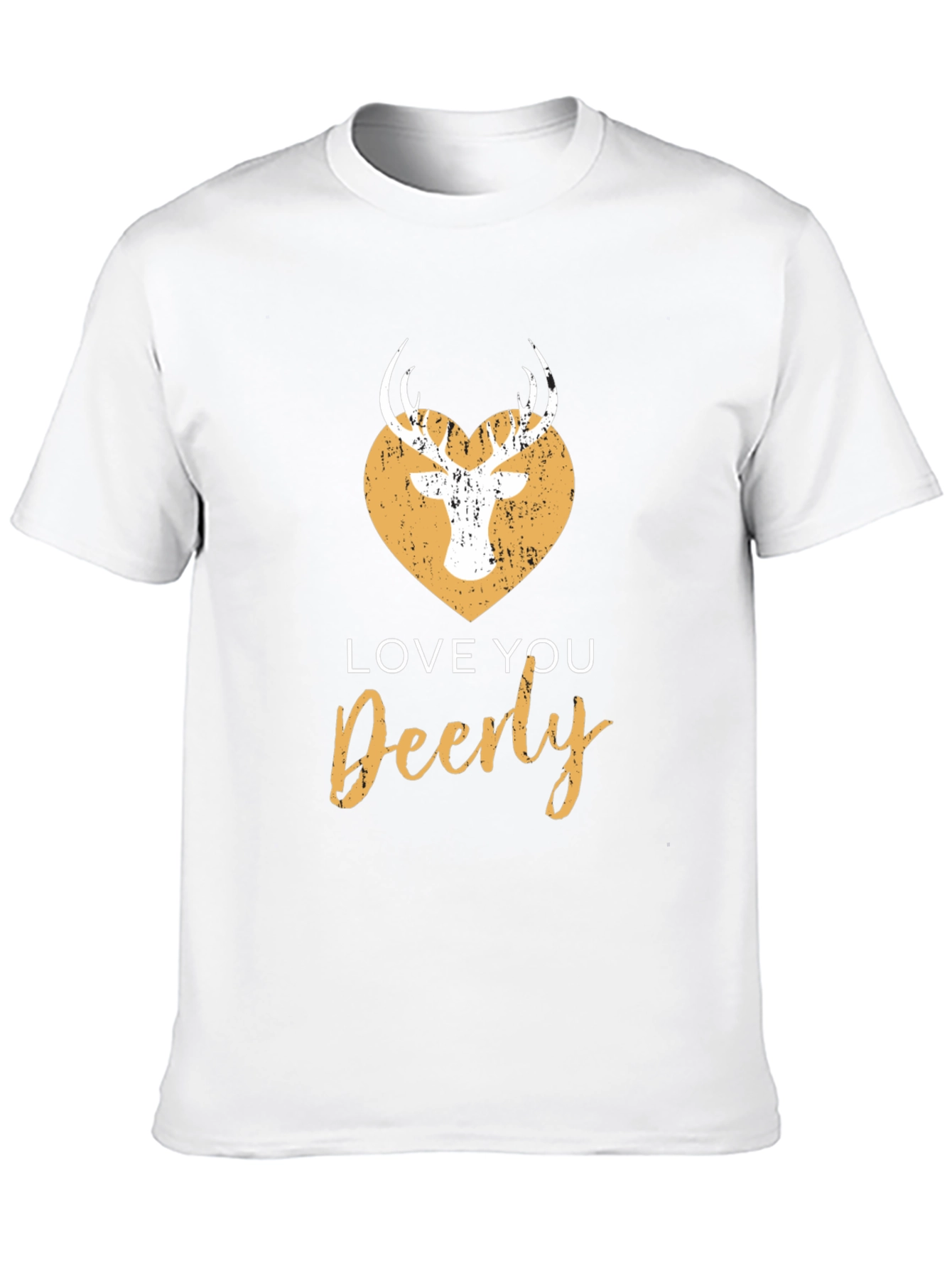 Black Love You Deerly Graphic Tee - Black Cotton T-Shirt view 10