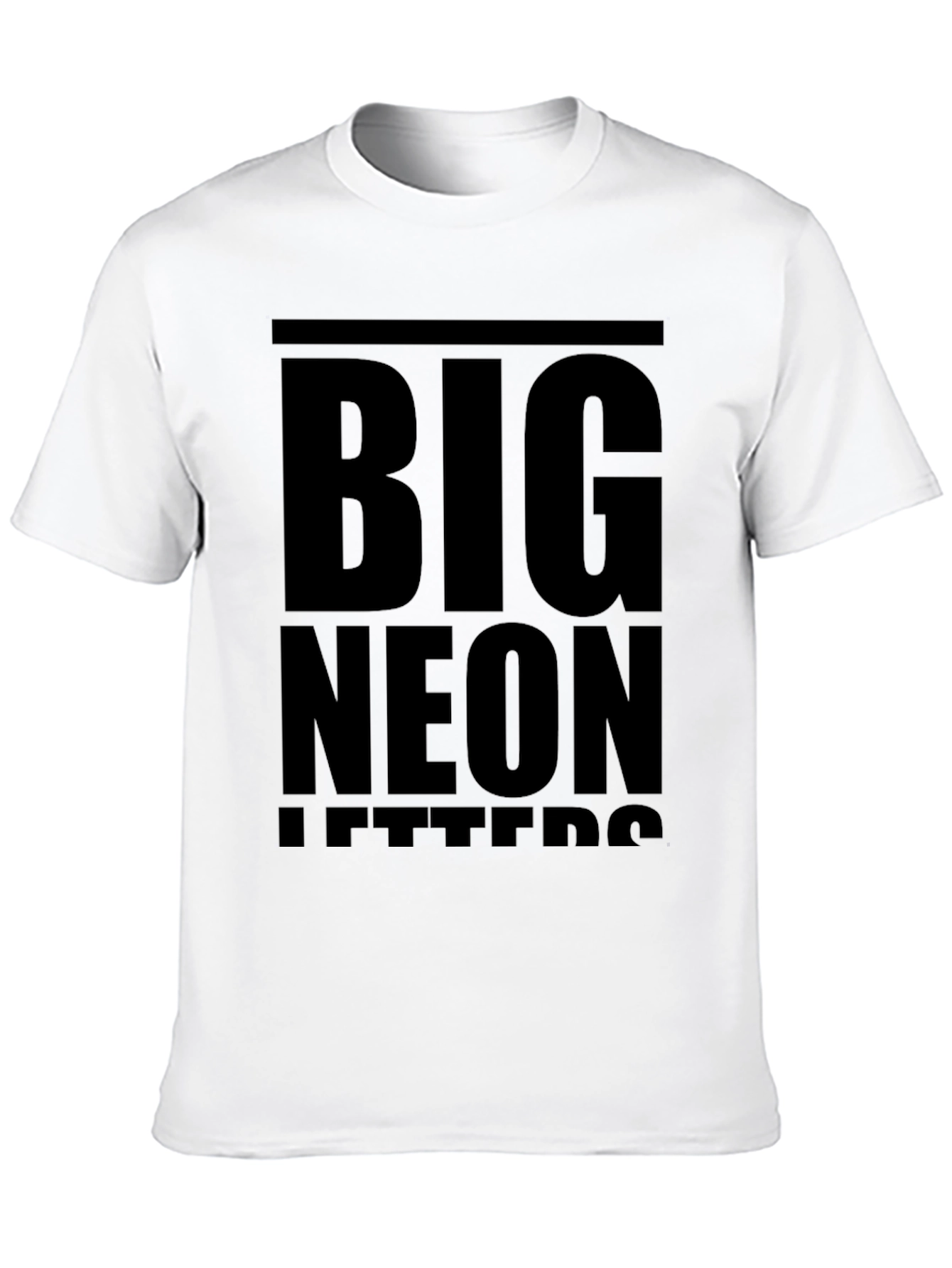 Black Bold Statement T-Shirt: Big Neon Letters Design view 10
