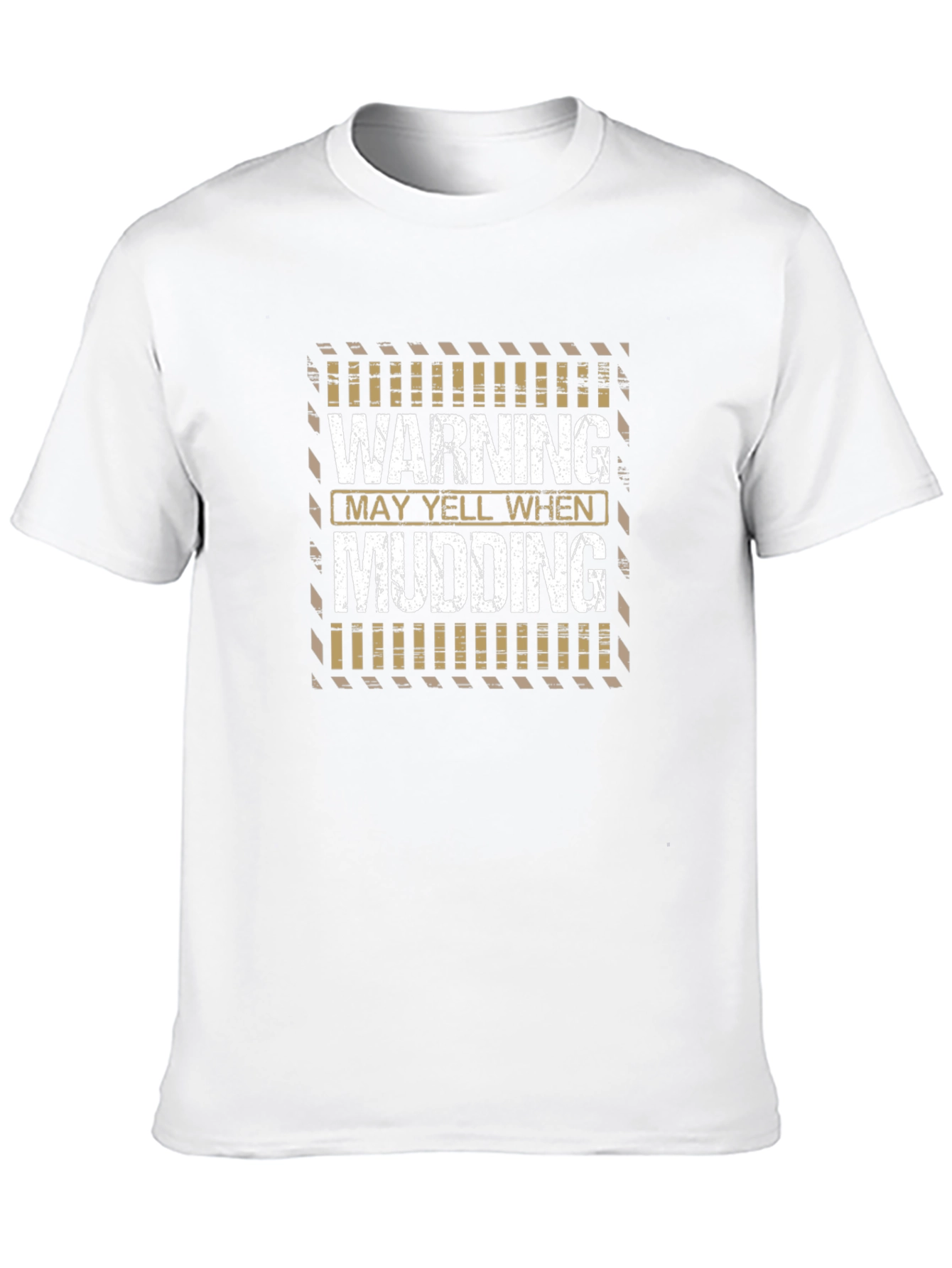 Black Warning May Yell Mudding Graphic T-Shirt view 10