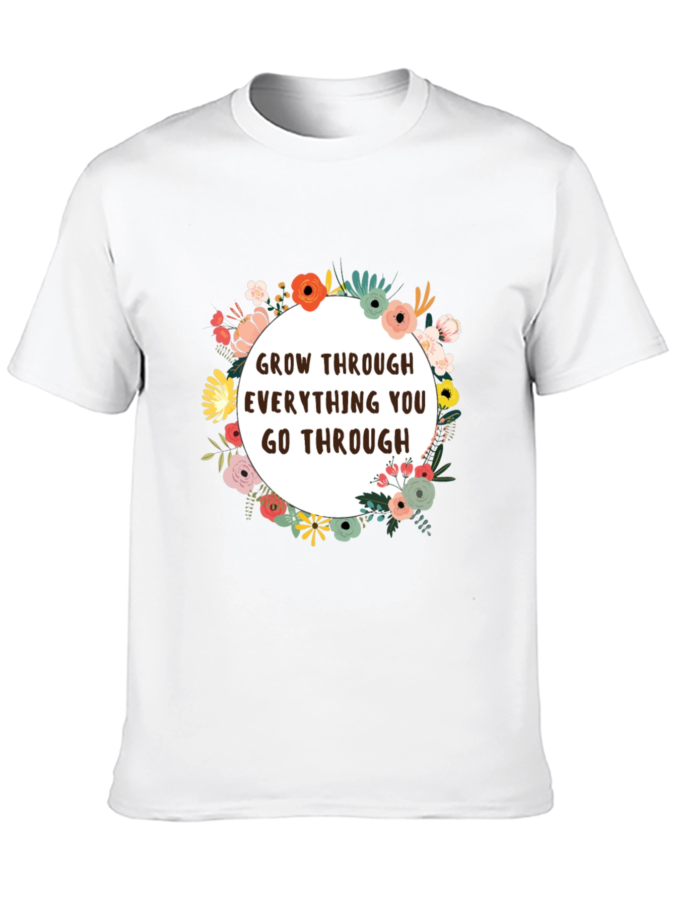 Black Floral Grow Through T-Shirt - Inspirational Tee view 10