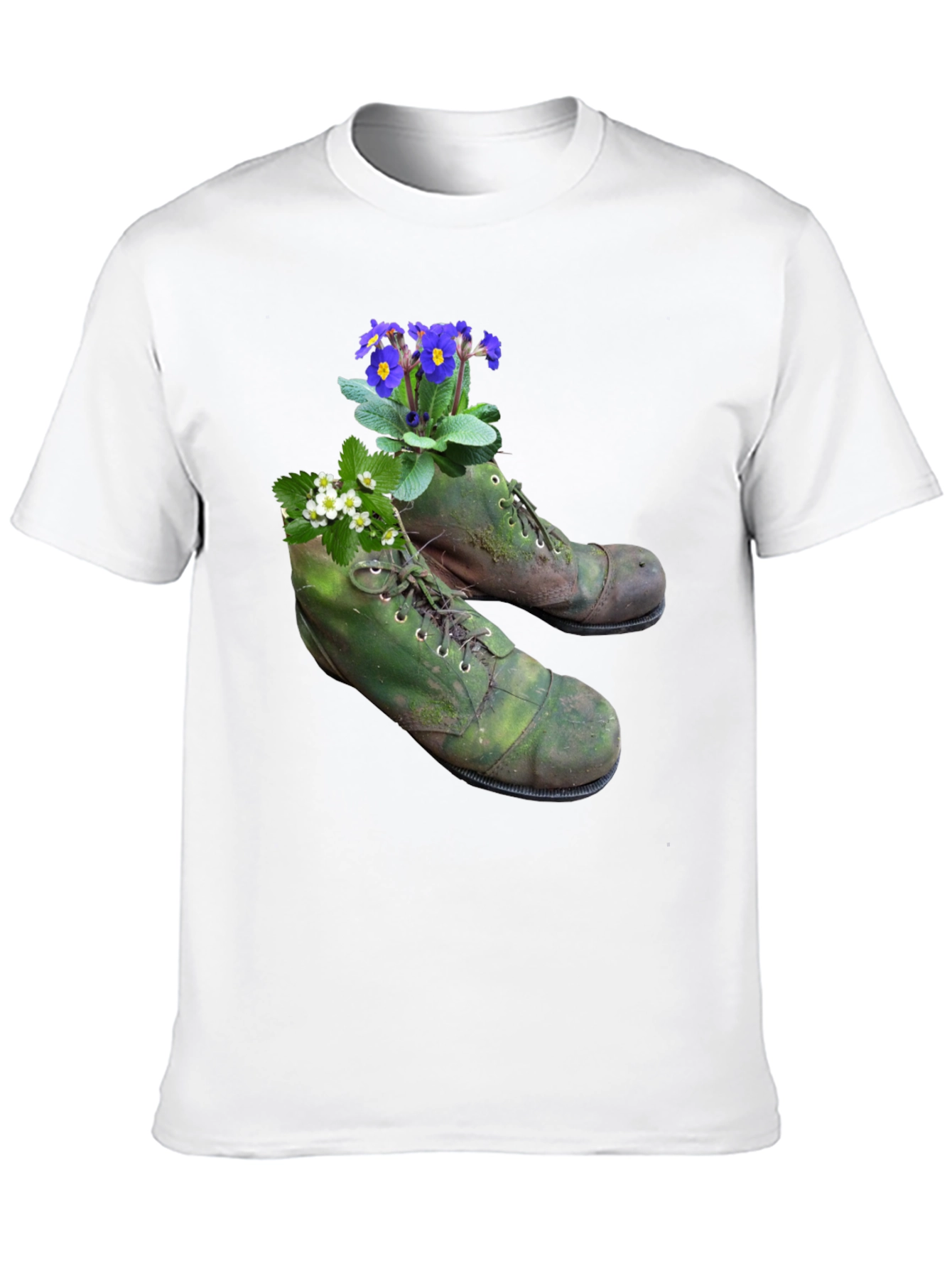 Black Floral Boots Graphic Tee - Nature Inspired Fashion view 10
