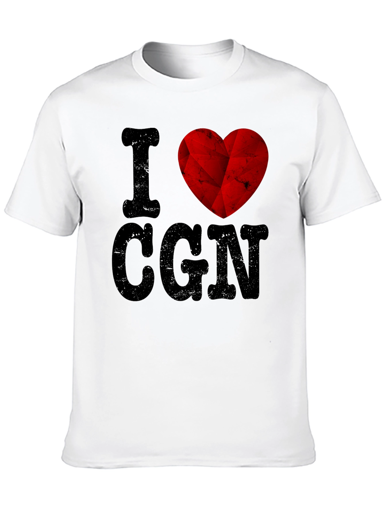 Black I Love CGN Graphic T-Shirt - Black Cotton Tee view 10