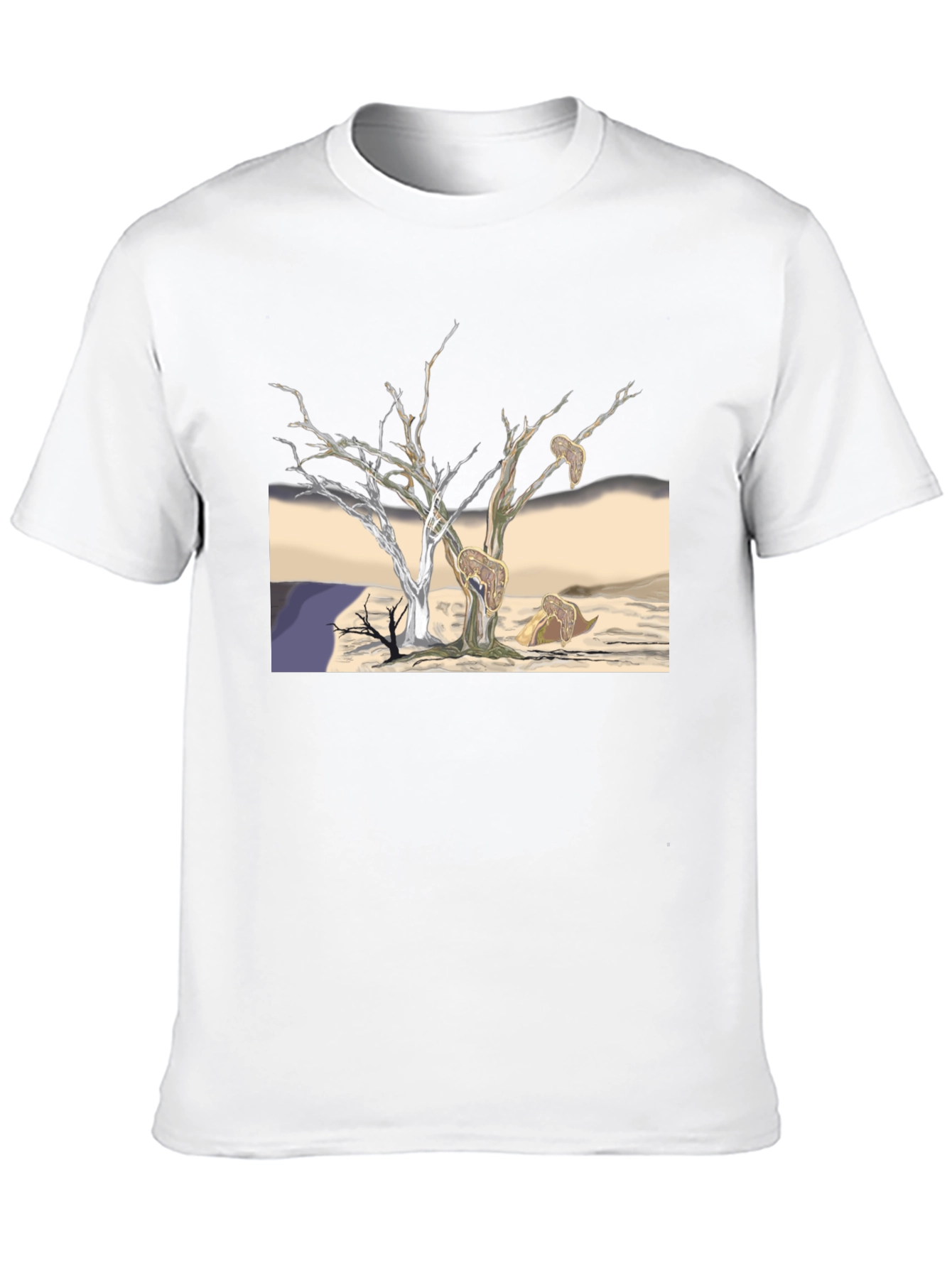 Black Surreal Tree Art Men's Black Tee view 10