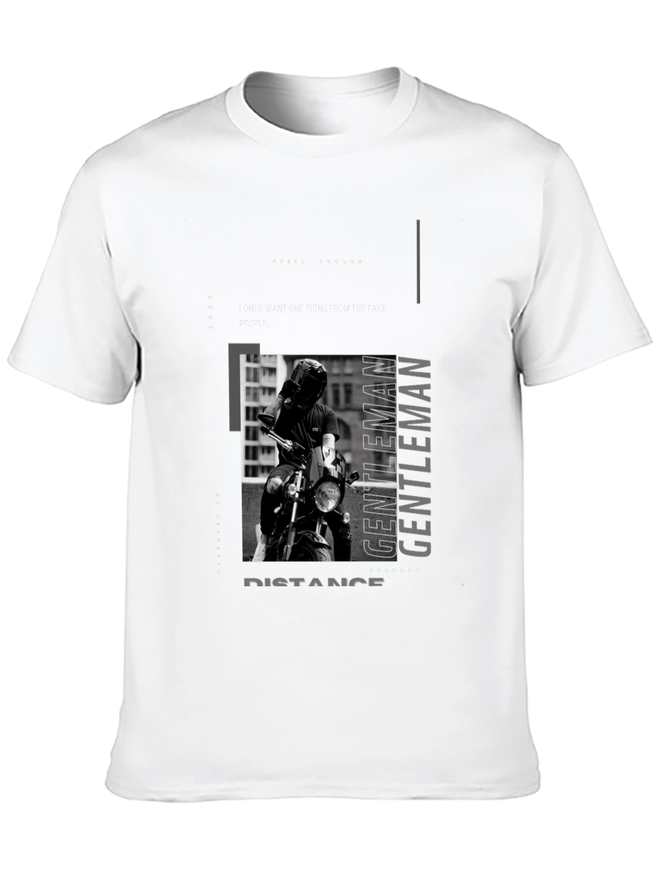 Black Stylish Black Motorcycle Rider Graphic Tee view 10