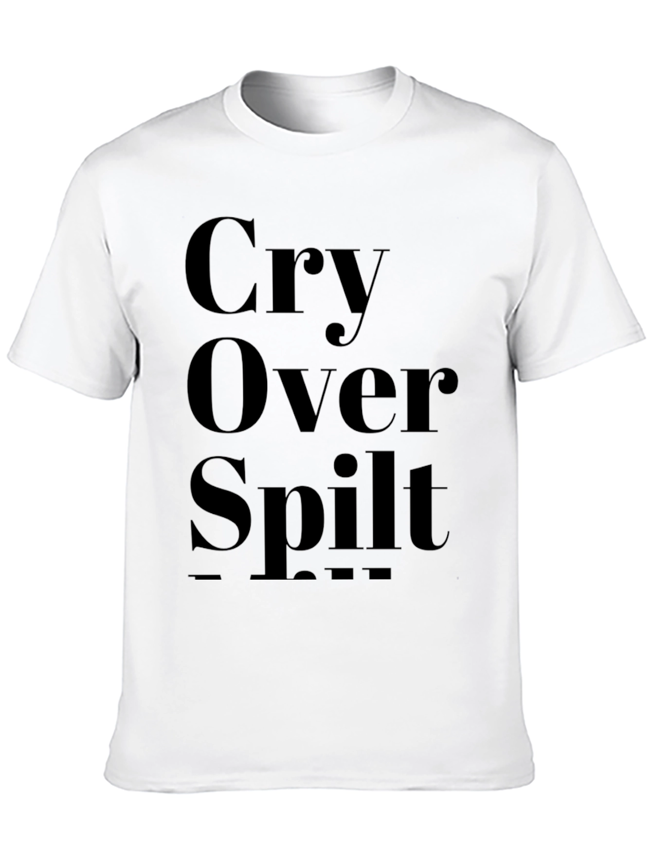 Black Cry Over Spilt Milk T-Shirt - Soft Cotton Graphic Tee view 10