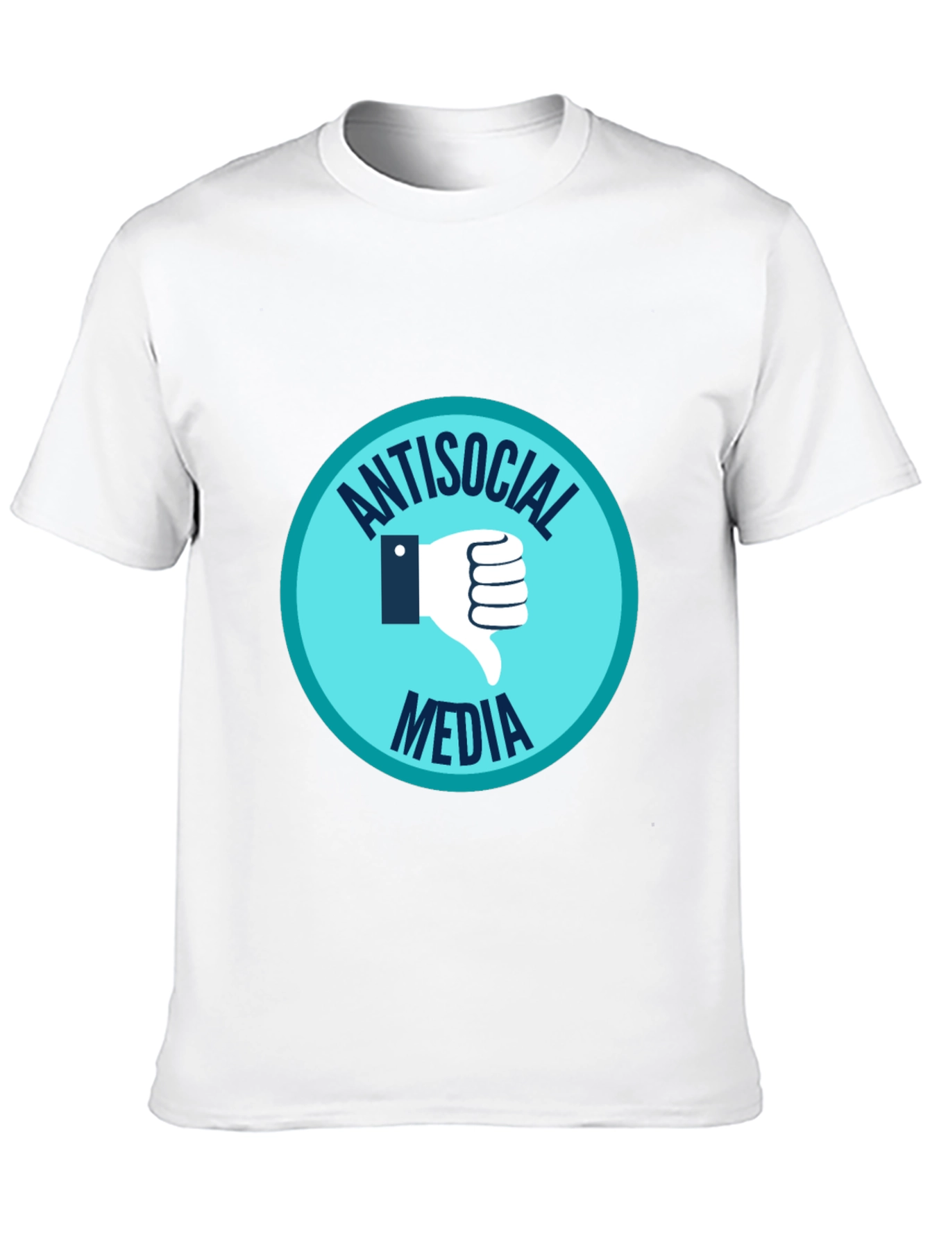 Black Antisocial Media Black T-Shirt with Thumbs Down Graphic view 10
