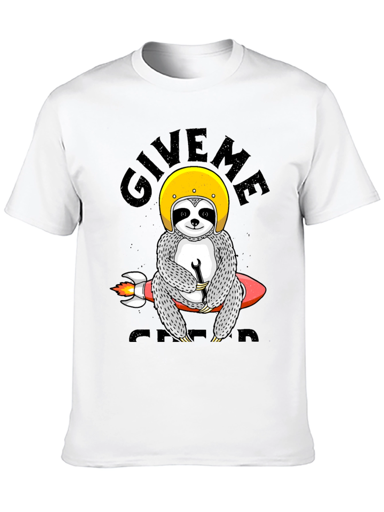 Black Sloth Rocket T-Shirt - Give Me Speed Funny Tee view 10