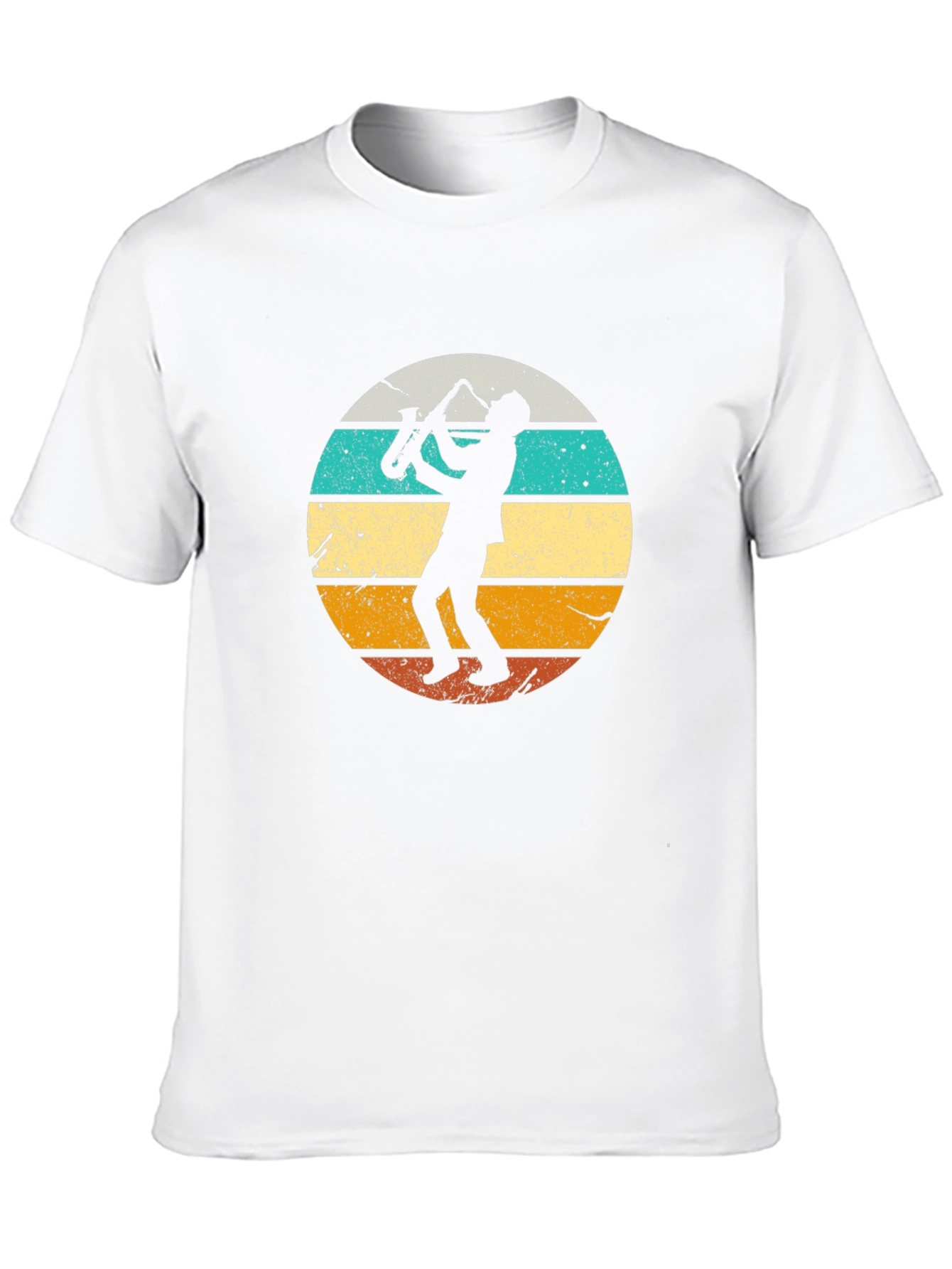 Black Retro Saxophone Player Black T-Shirt view 10