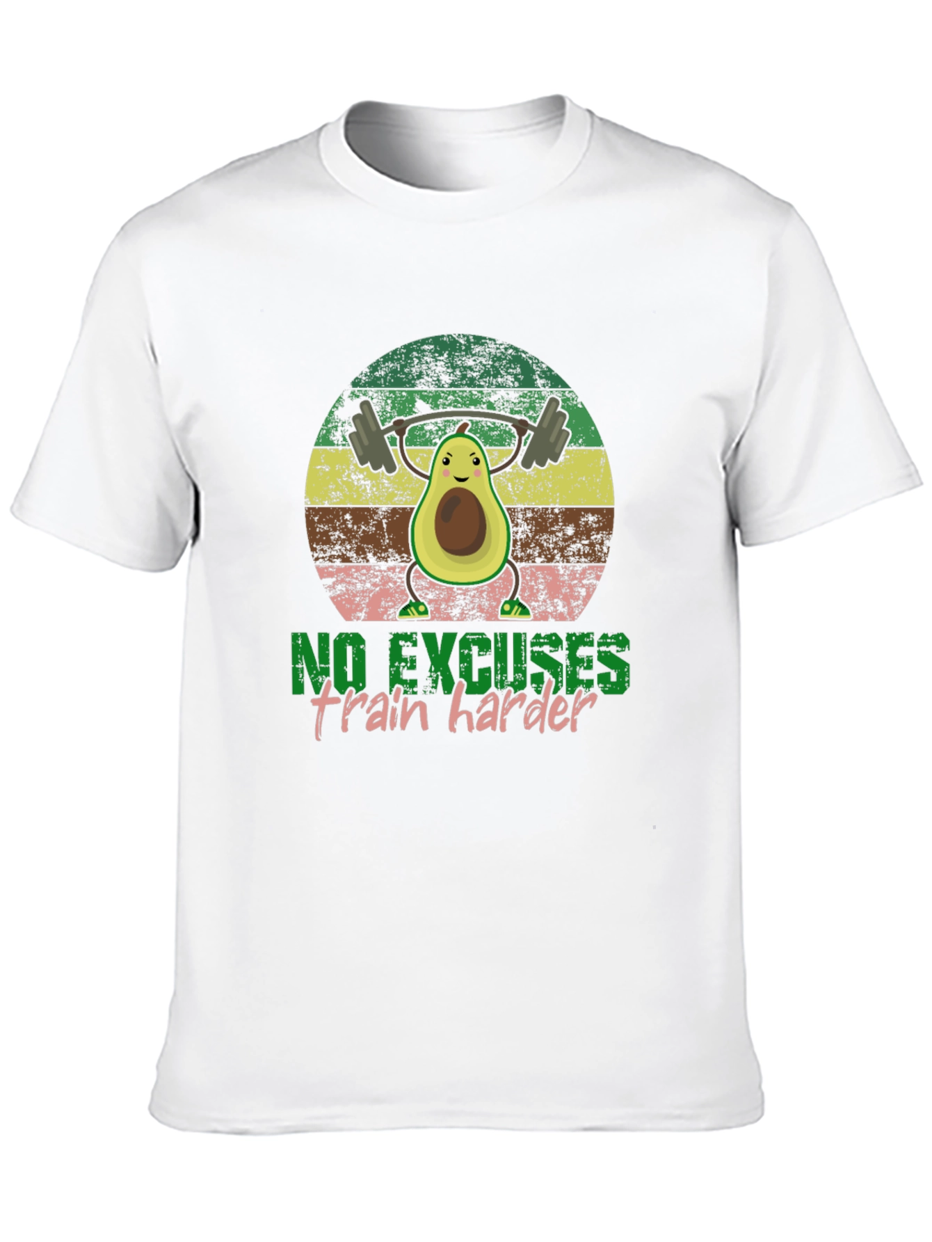 Black Funny Avocado Gym T-Shirt - No Excuses view 10