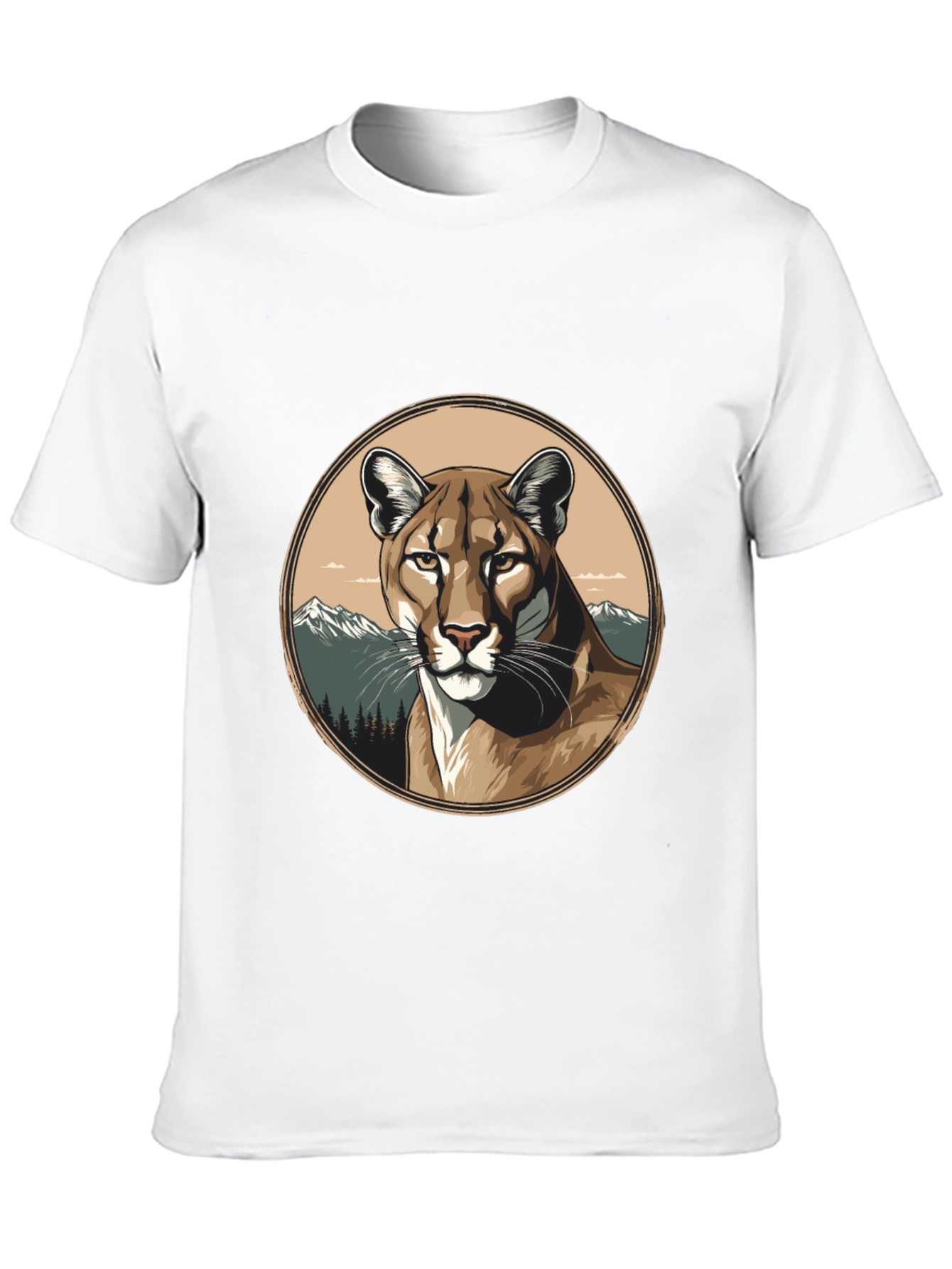 Black Mountain Lion Graphic Tee - Premium Black T-Shirt view 10