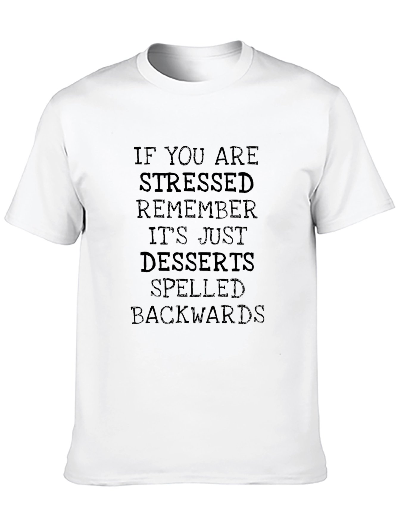 Black Stressed Spelled Backwards T-Shirt view 10