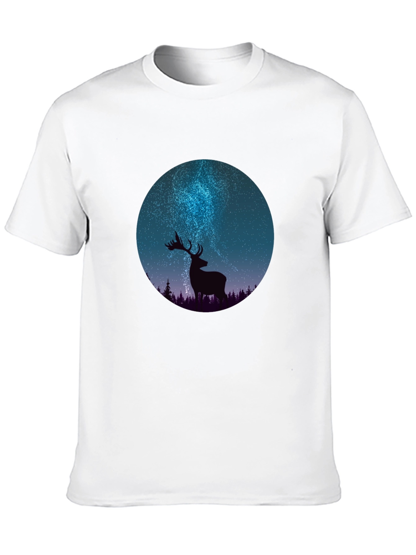 Black Deer Silhouette Graphic Tee - Men's Black T-Shirt view 10