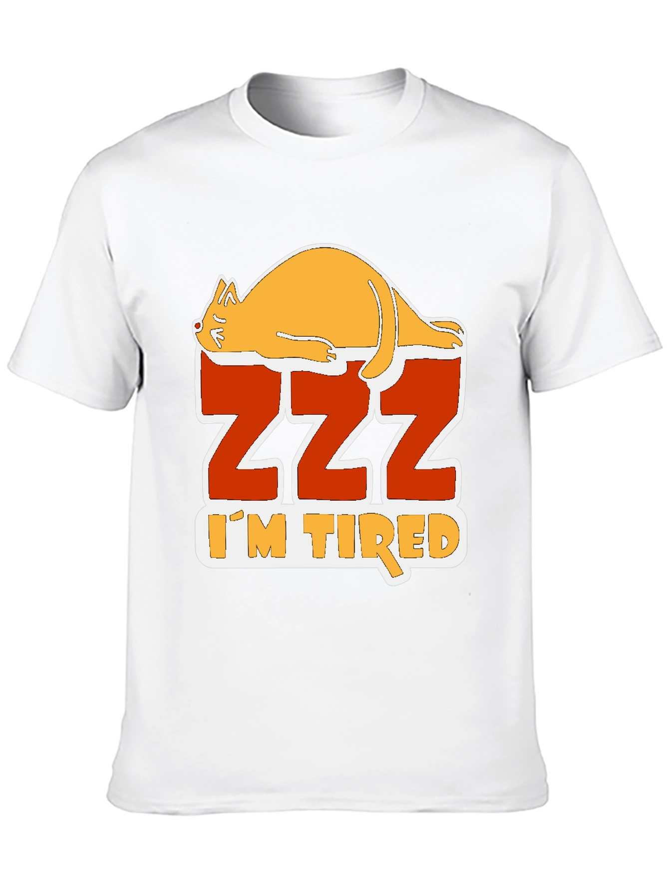 Black Funny Cat Zzz I'm Tired Graphic T-Shirt view 10