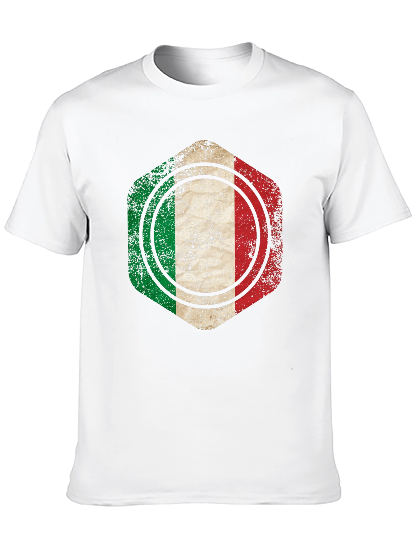 Black Italian Flag Graphic T-Shirt - Black Cotton Tee view 10