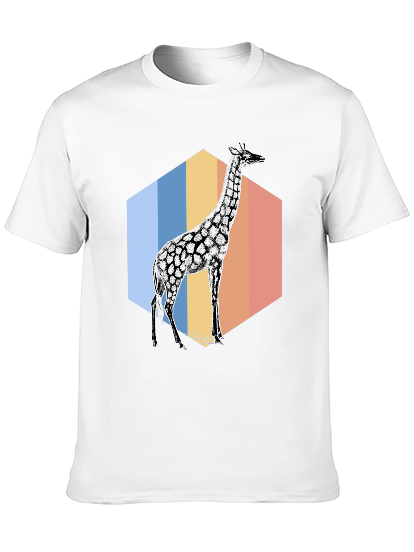 Black Giraffe Hexagon T-Shirt - Cool Animal Graphic Tee view 10
