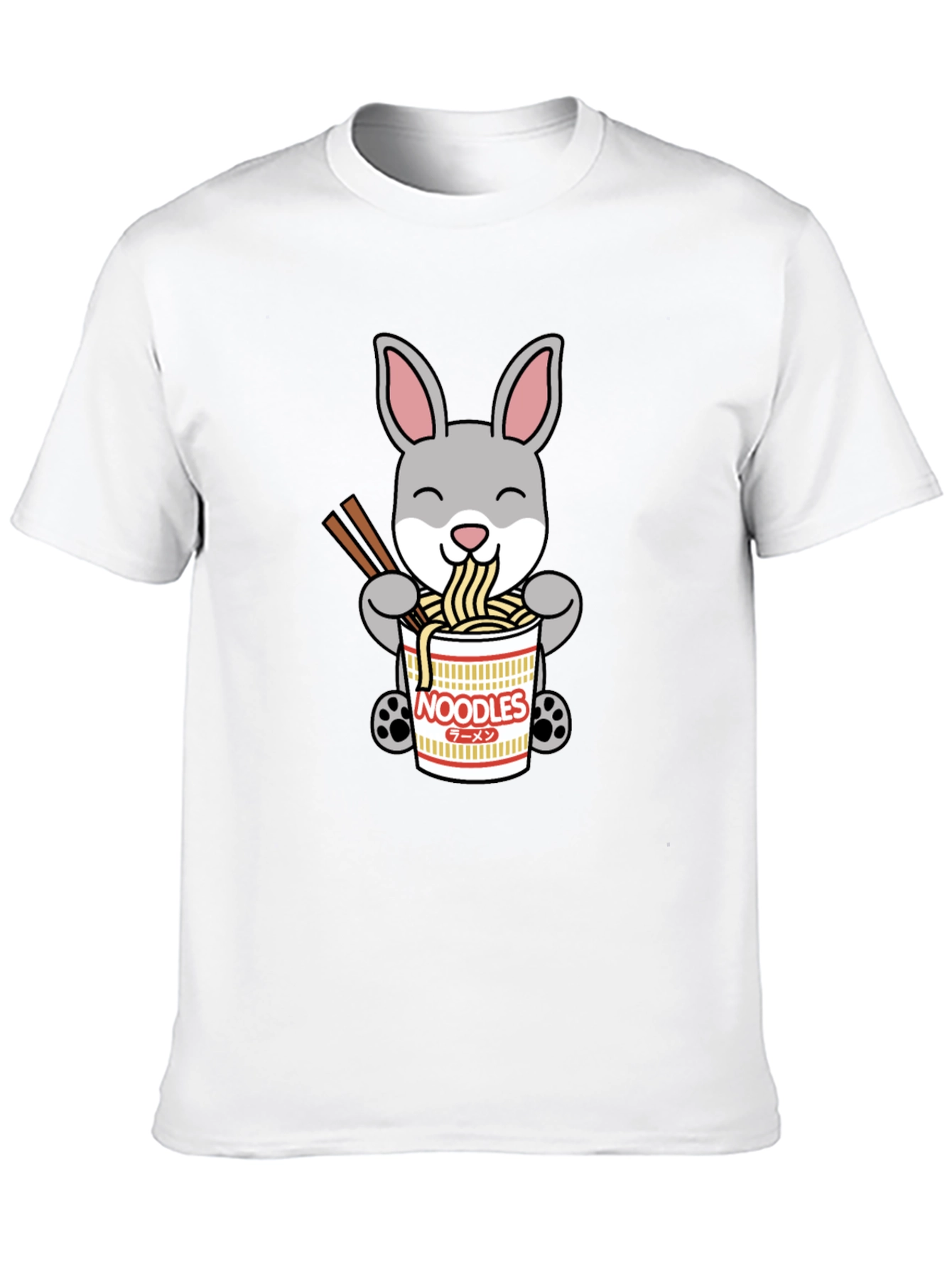 Black Rabbit Ramen T-Shirt - Cute Noodle Bunny Tee view 10