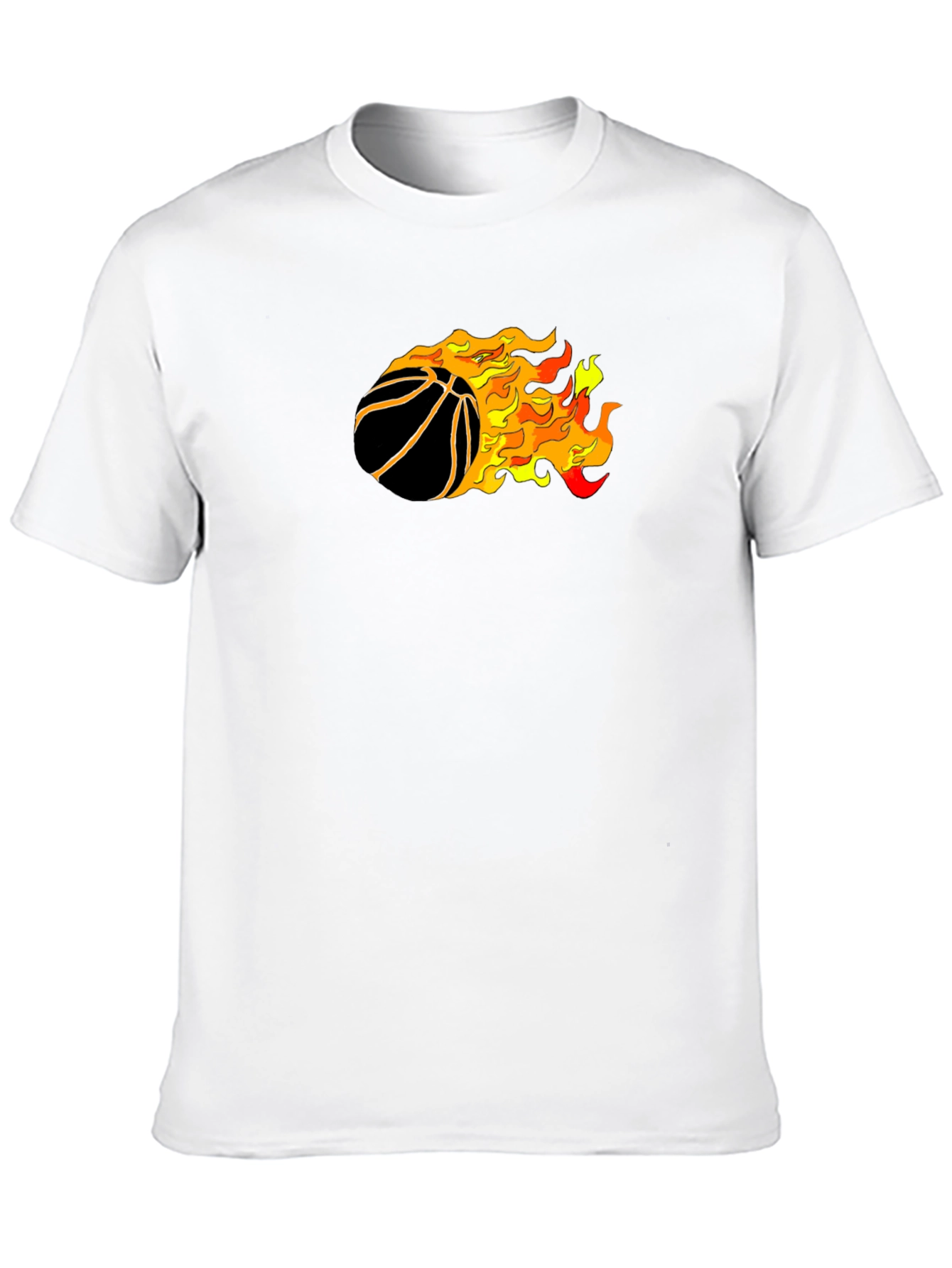 Black Flaming Basketball Graphic T-Shirt view 10