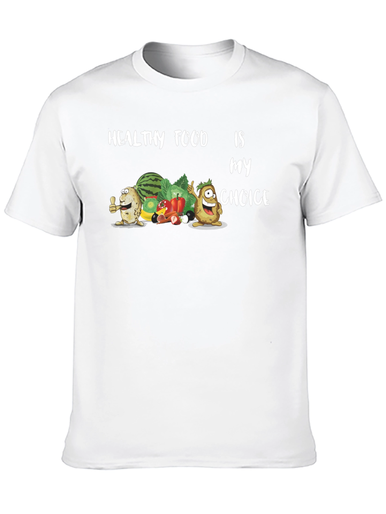 Black Healthy Food Choice T-Shirt - Black view 10