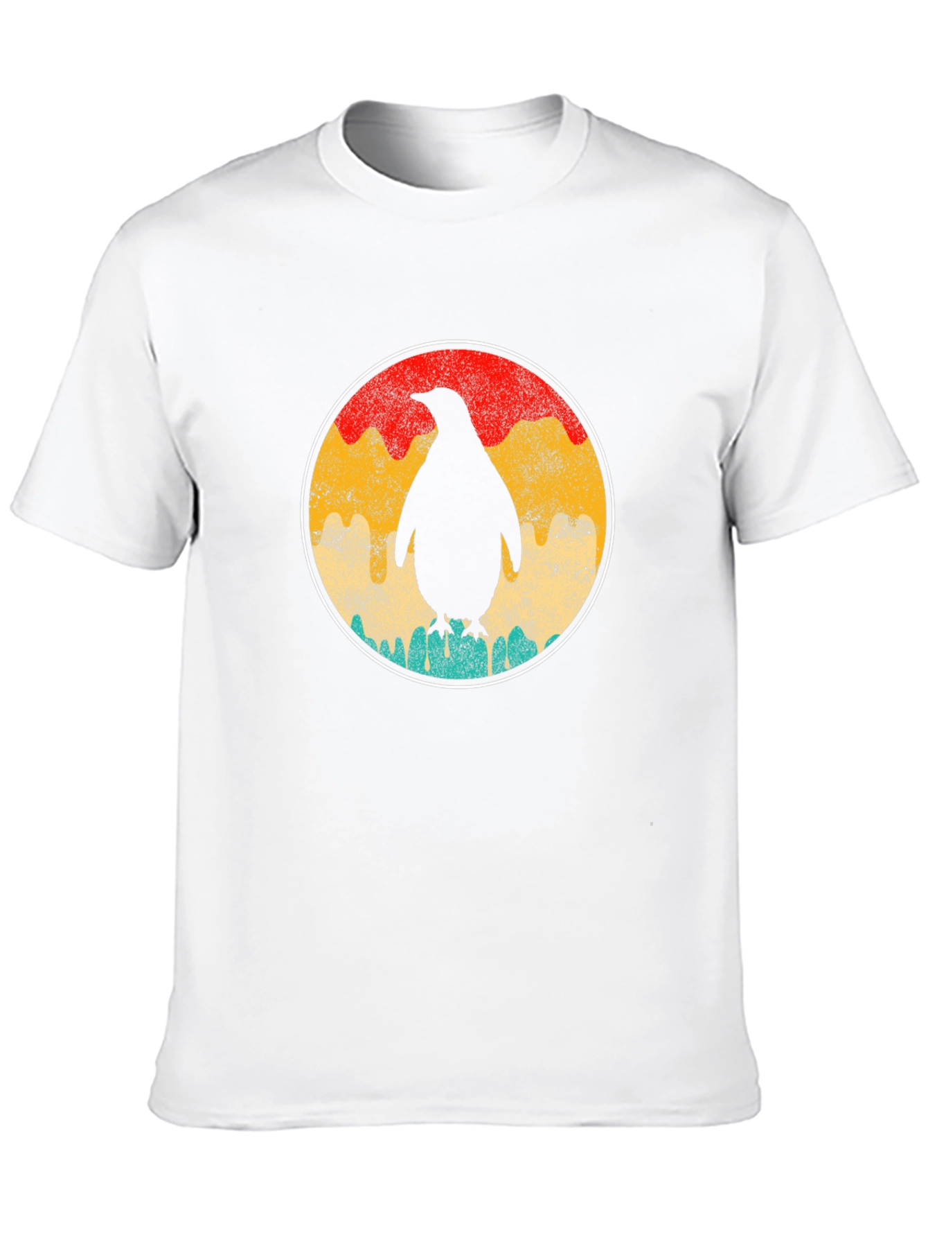 Black Retro Penguin Graphic Tee - Unisex Black T-Shirt view 10