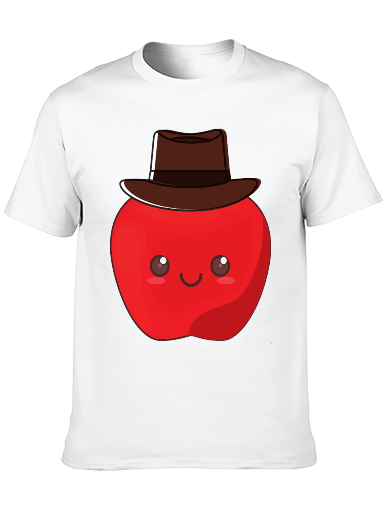 Black Cute Apple Cowboy T-Shirt - Unisex Graphic Tee view 10