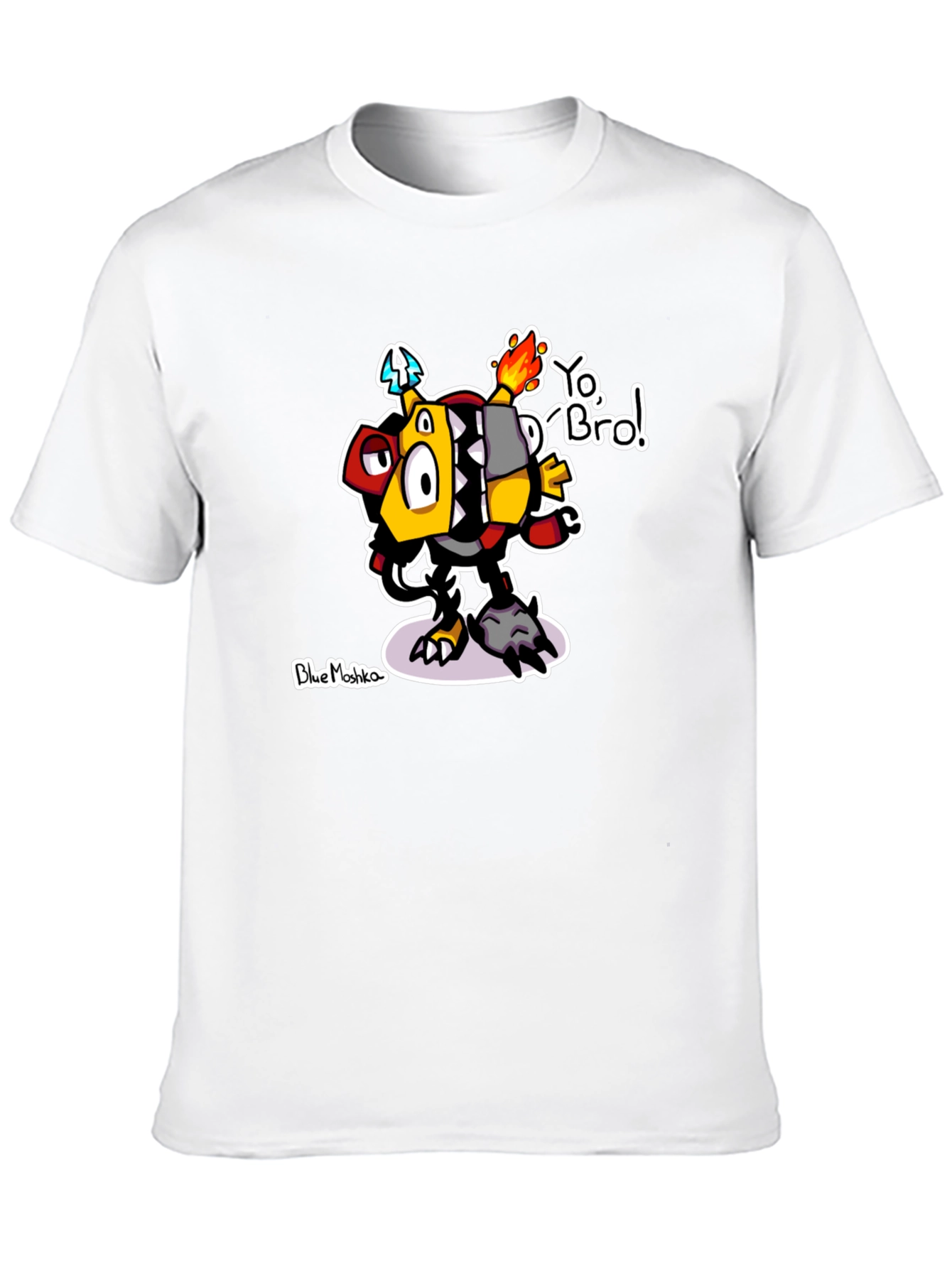 Black Yo Bro! Graphic T-Shirt - Unique Cartoon Design view 10
