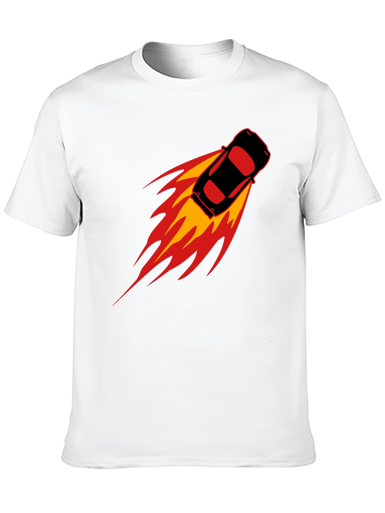 Black Speed Demon T-Shirt: Black Car with Flames view 10