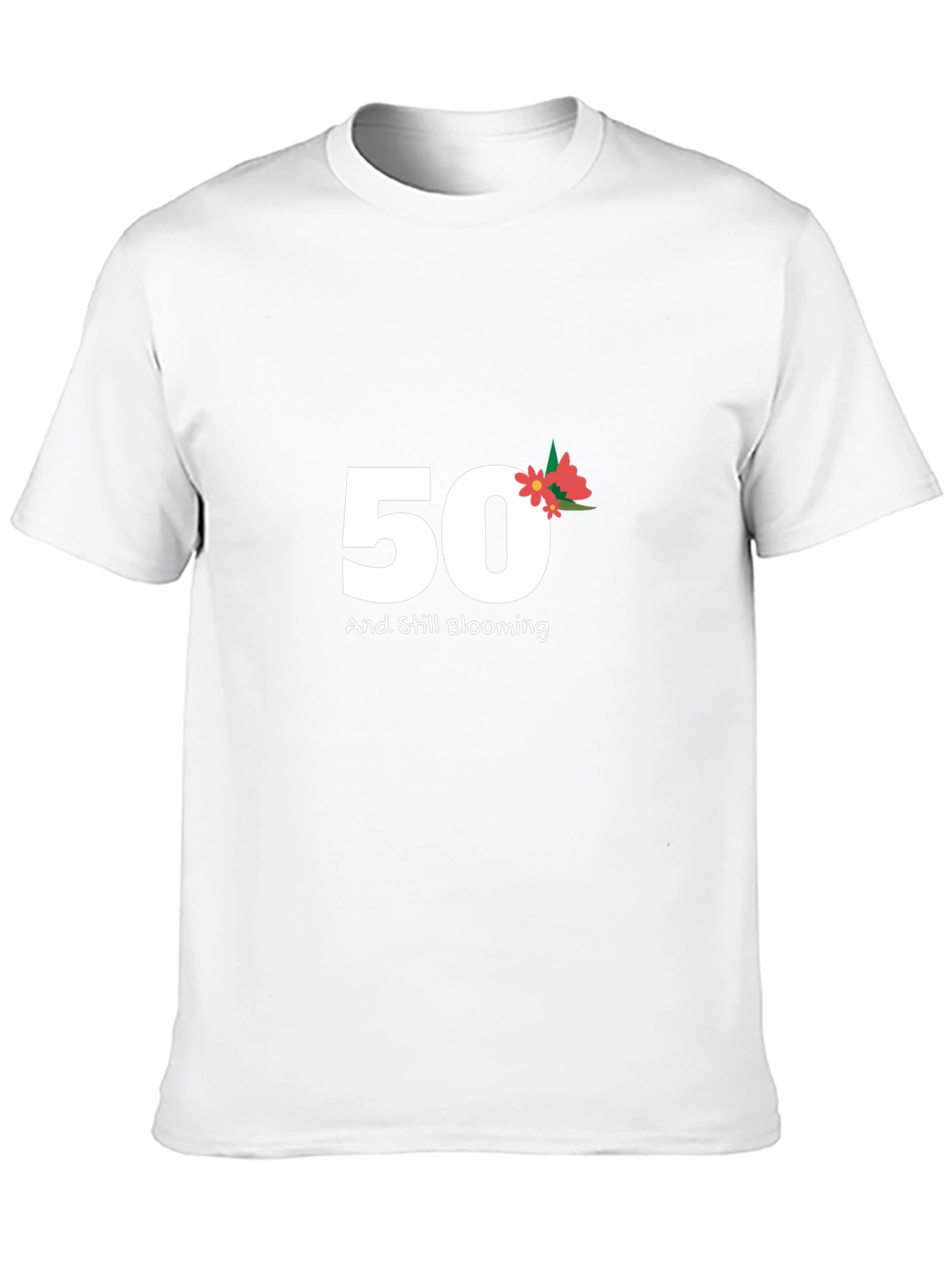 Black 50th Birthday Blooming Black Tee view 10