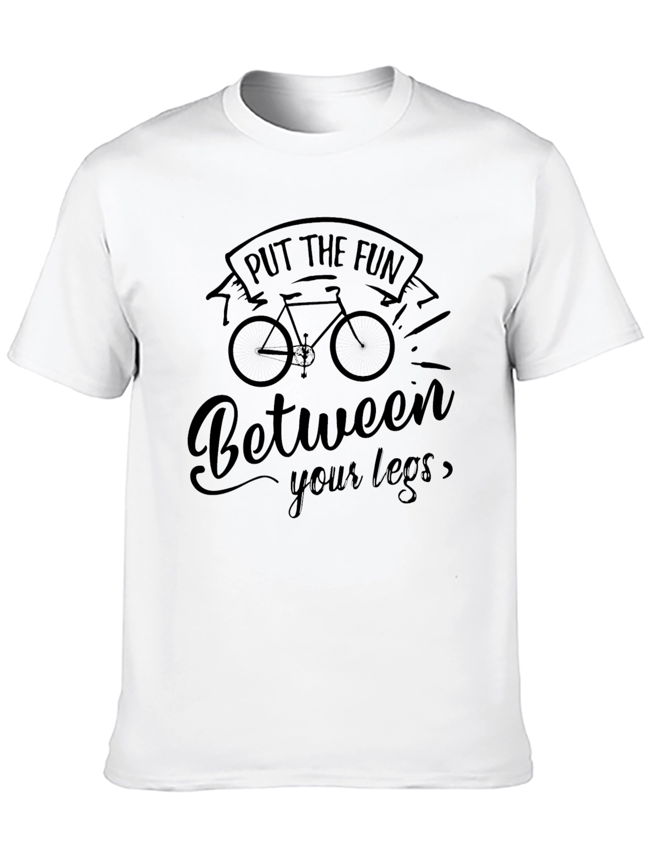 Black Funny Bike T-Shirt - Put the Fun Between Your Legs! view 10