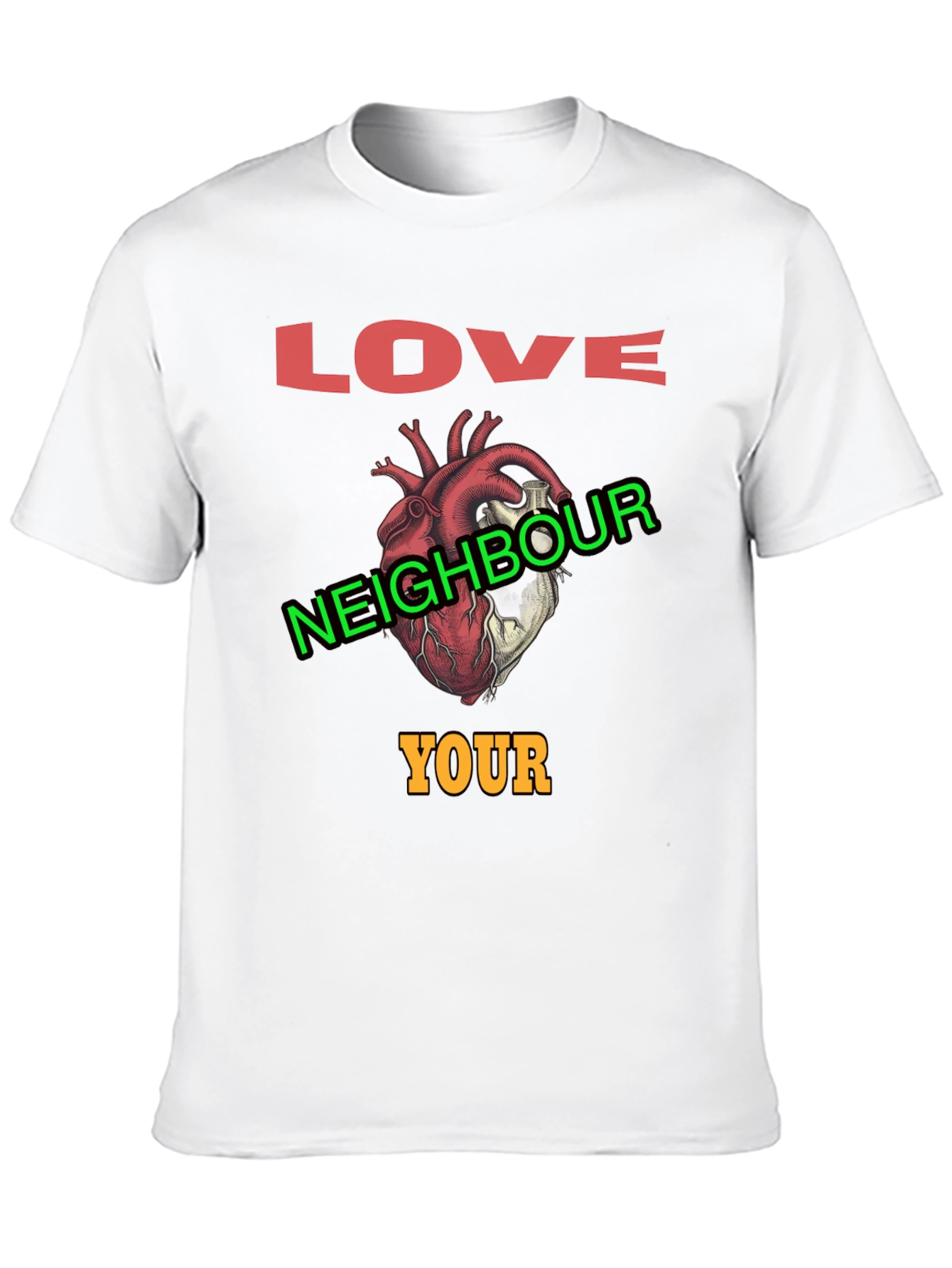 Black Love Your Neighbour T-Shirt Graphic Print view 10