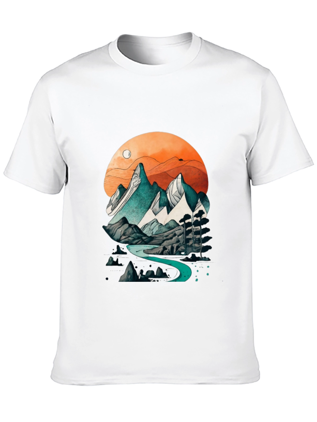 Black Mountain River Graphic Tee - Nature Inspired Design view 10