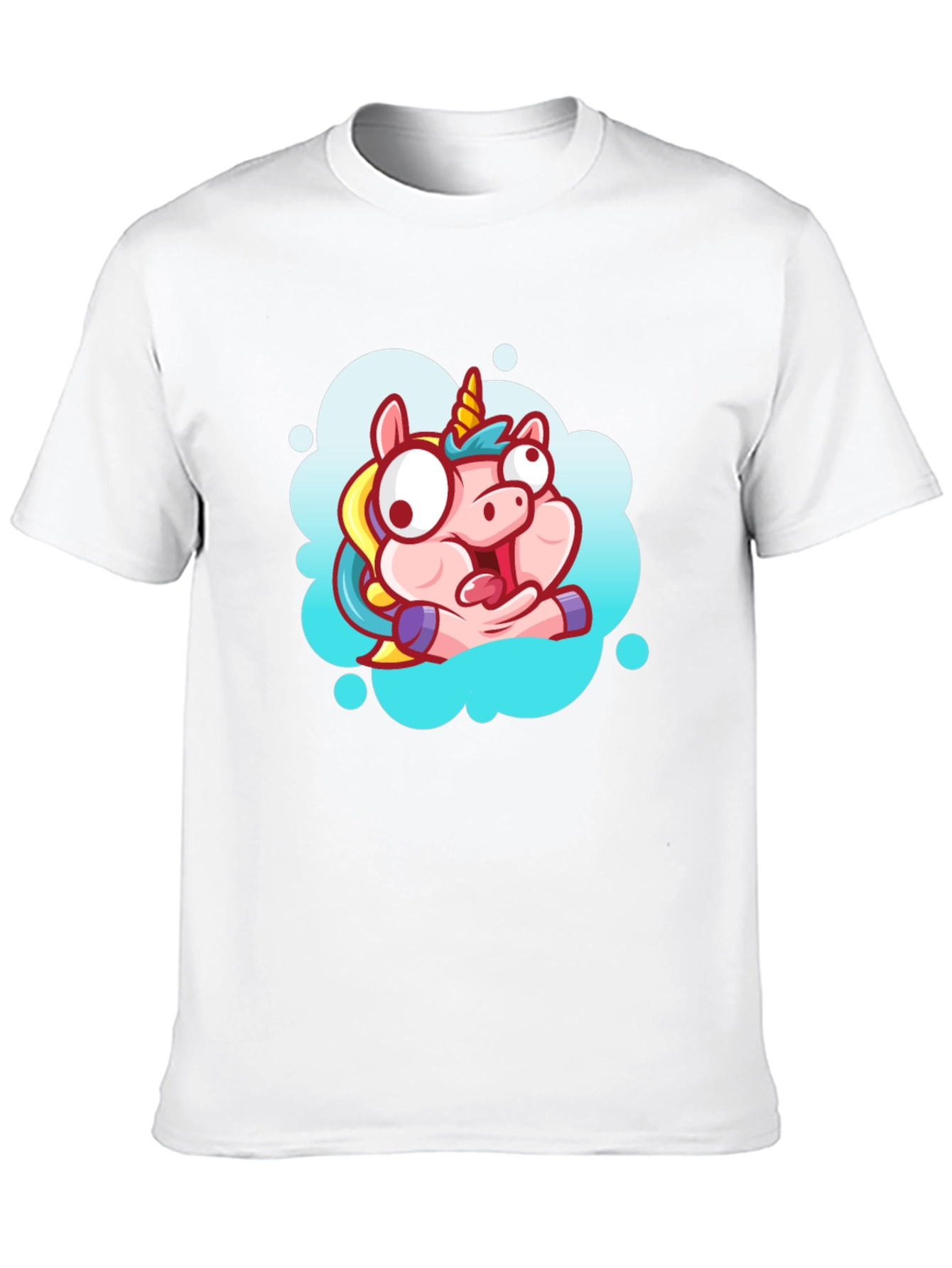Black Unicorn Cartoon Graphic Black T-Shirt view 10