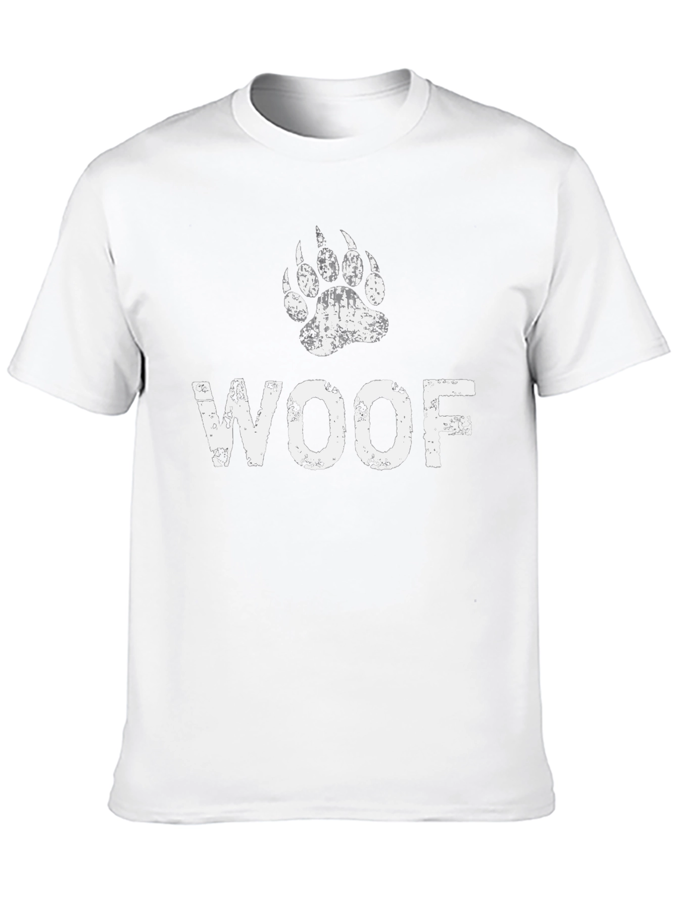Black Woof Paw Print Graphic Tee - Black Cotton Casual T-Shirt view 10