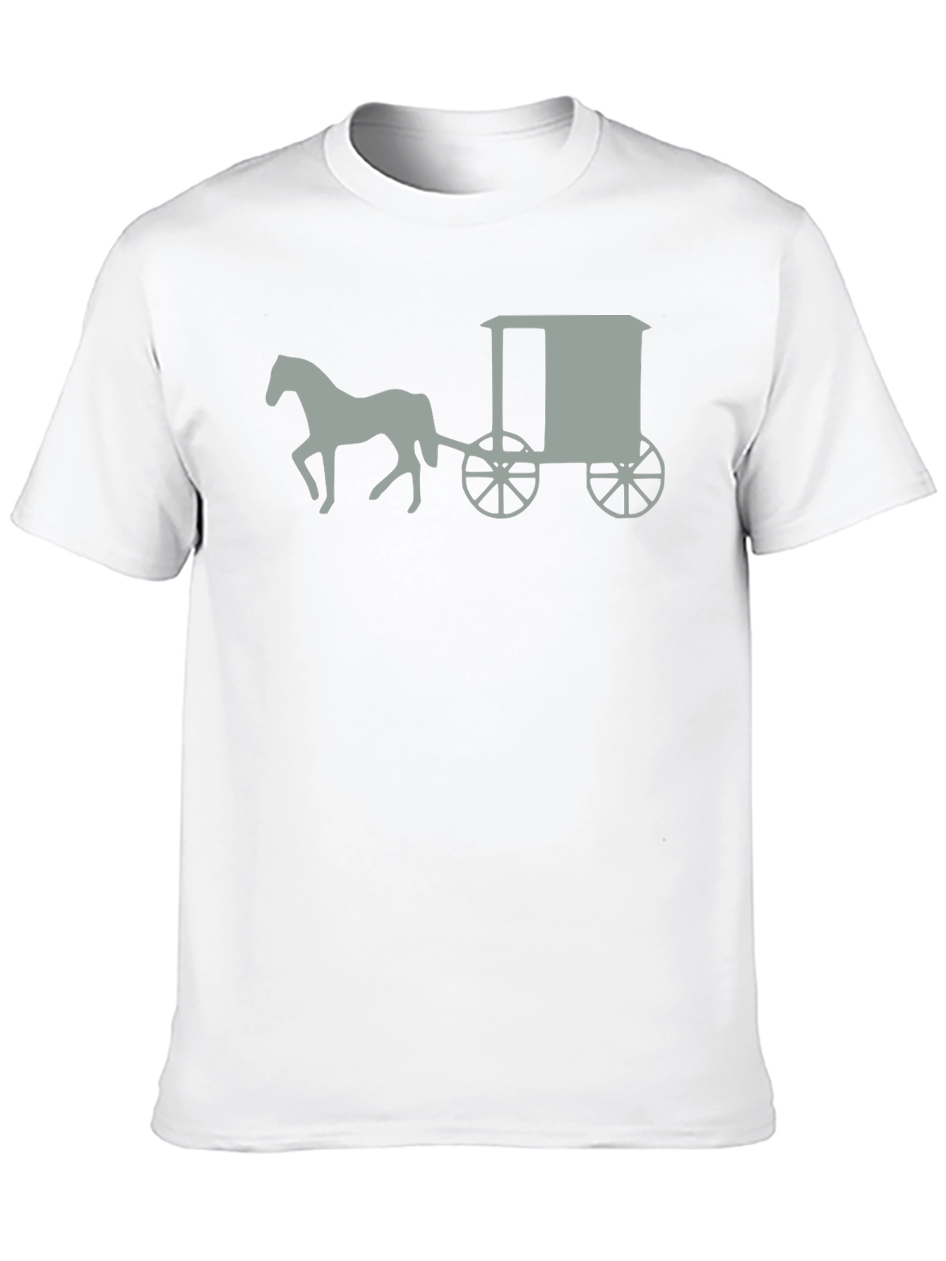 Black Amish Horse and Buggy Black Graphic Tee view 10