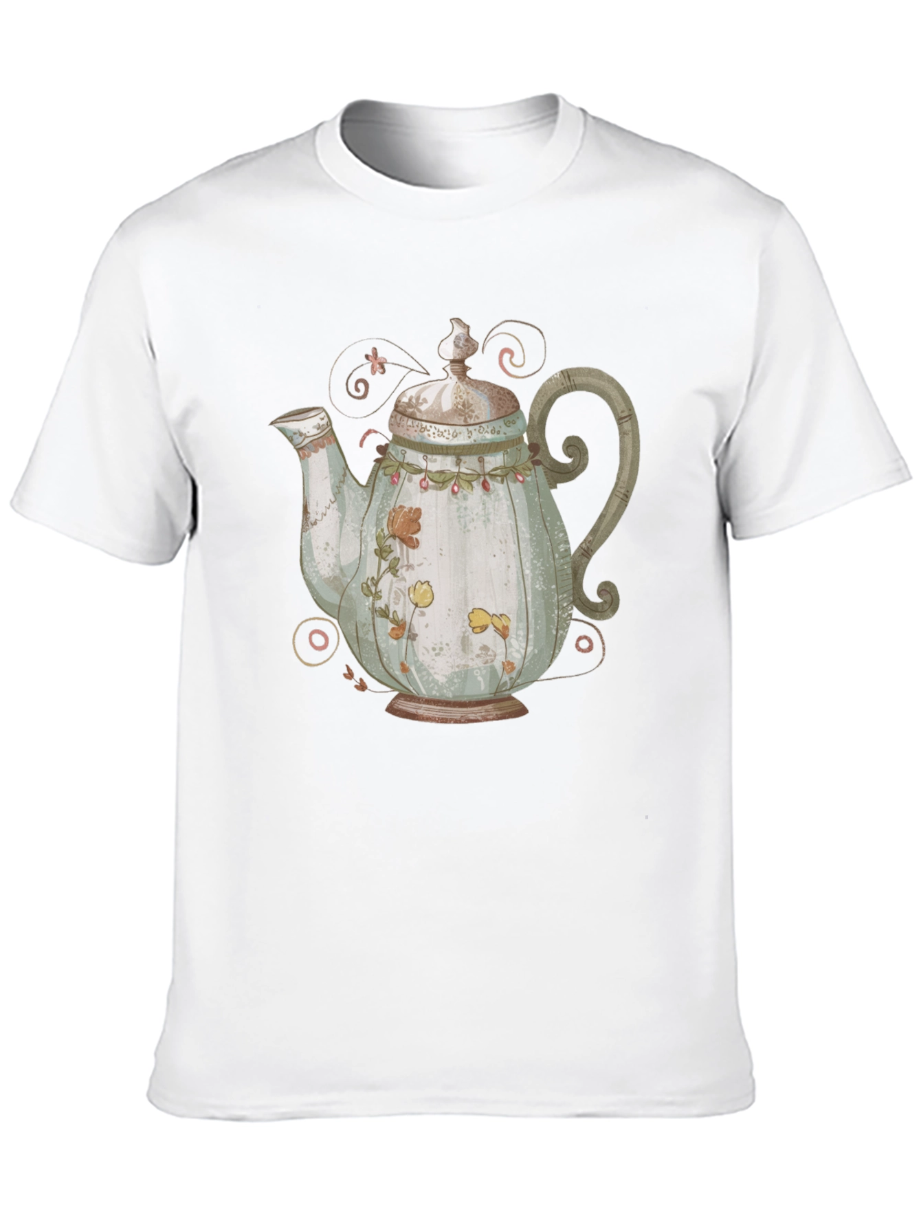 Black Vintage Teapot Graphic Tee - Quirky Style view 10