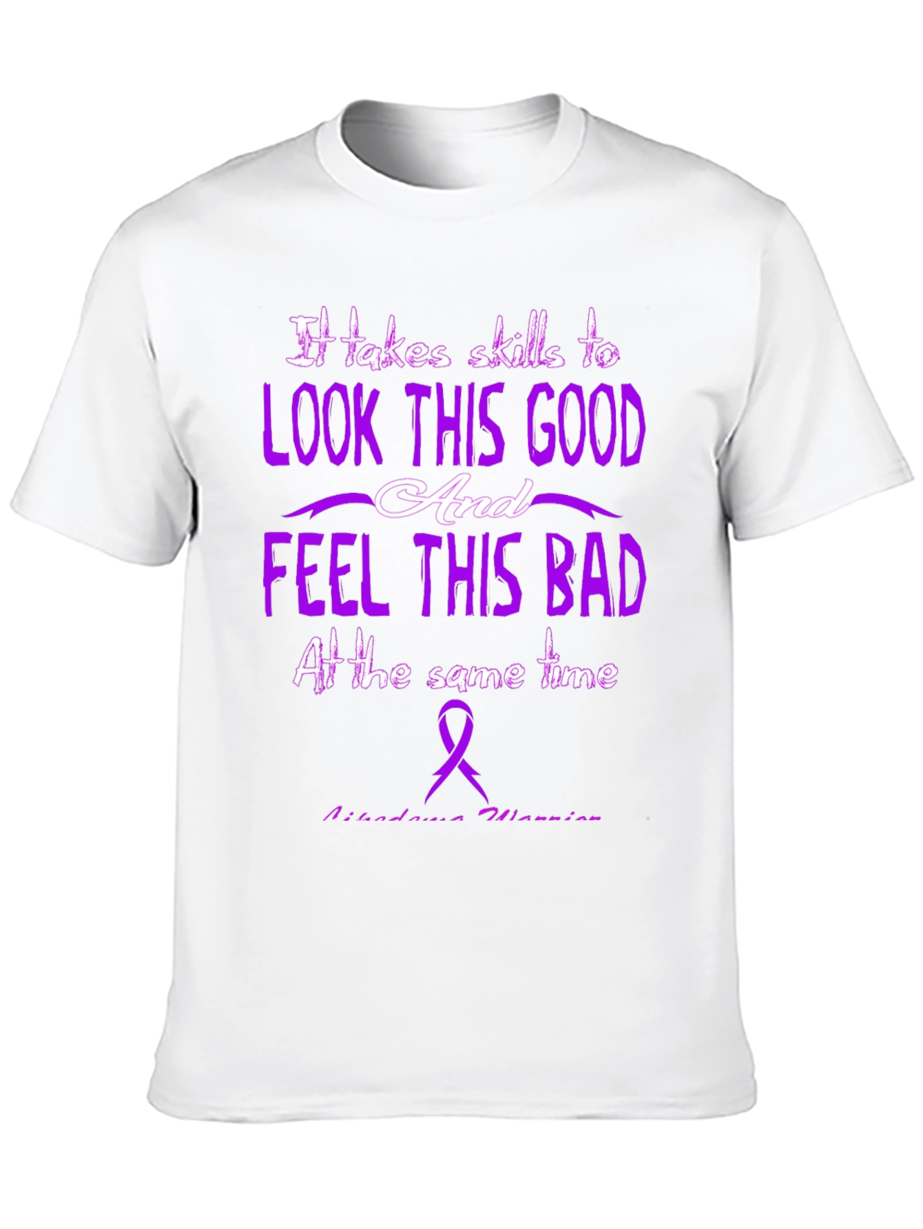 Black Skills to Look Good T-Shirt - Migraine Warrior Awareness Tee view 10