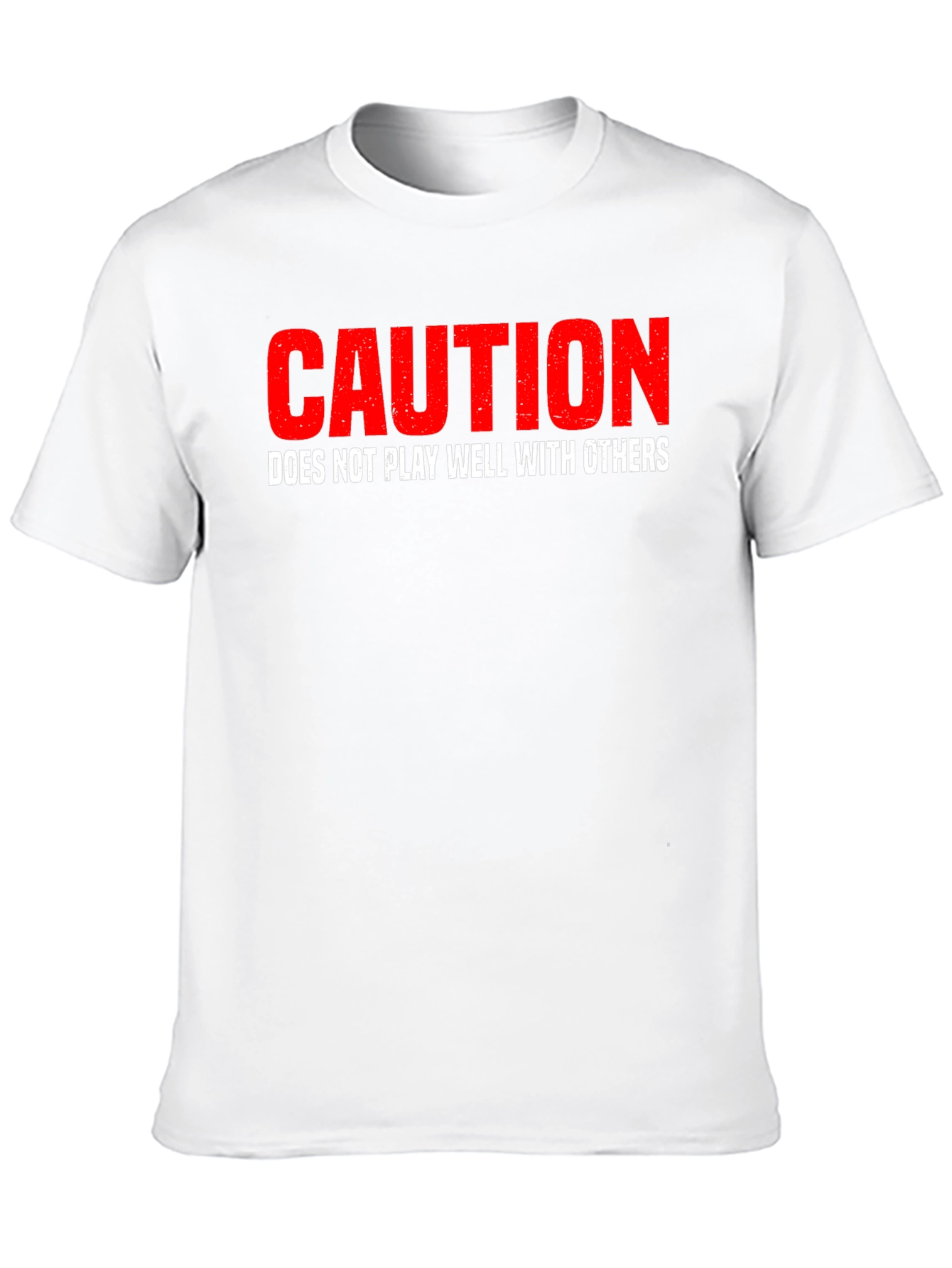 Black Caution: Does Not Play Well With Others Graphic Tee view 10