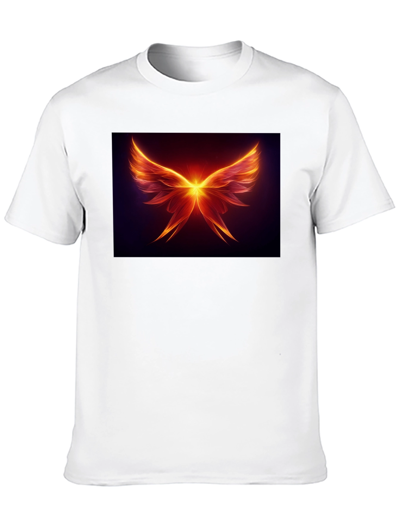 Black Fiery Wings Graphic Tee - Black Cotton Blend view 10