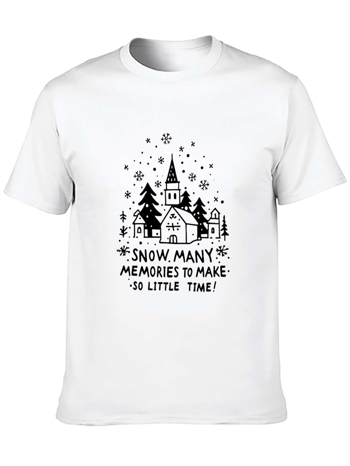 Black Snowy Memories Graphic T-Shirt view 10