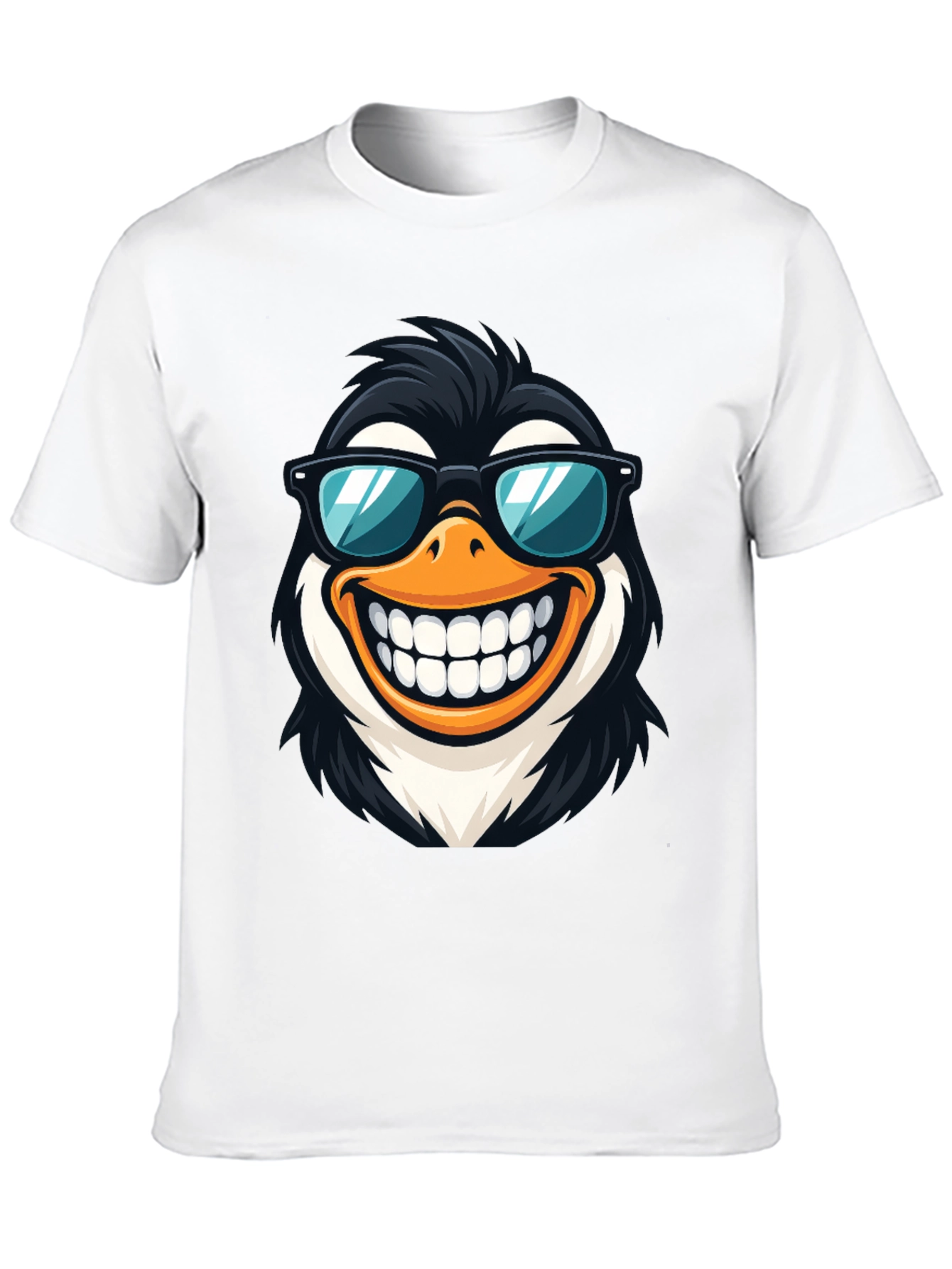 Black Cool Penguin Graphic Tee - Black Cotton T-Shirt view 10