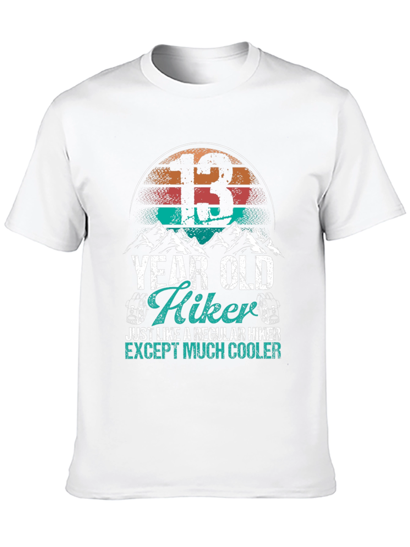 Black 13 Year Old Hiker Graphic T-Shirt - Cool Hiking Tee view 10