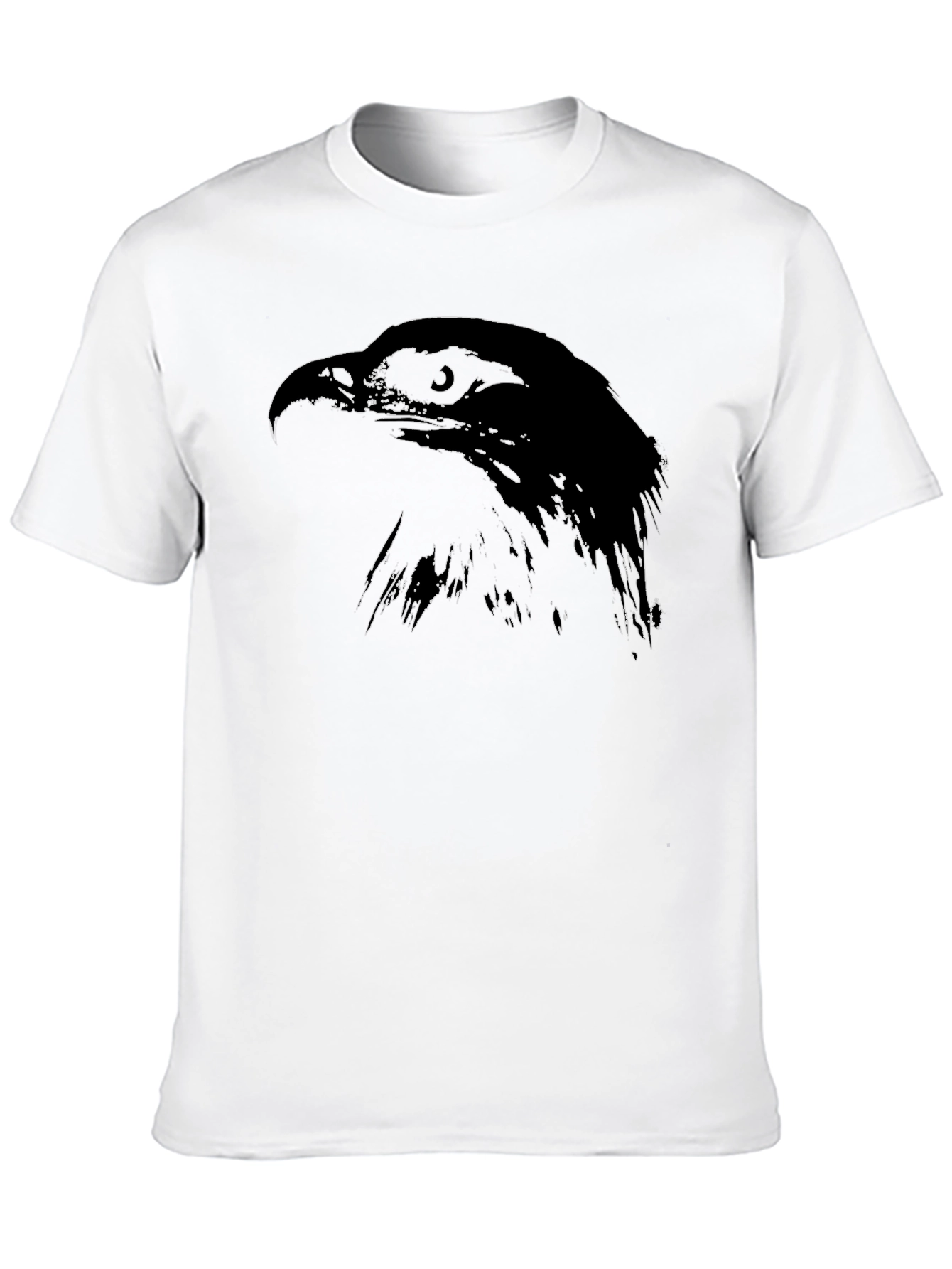 Black Black T-Shirt with Hawk Silhouette view 10