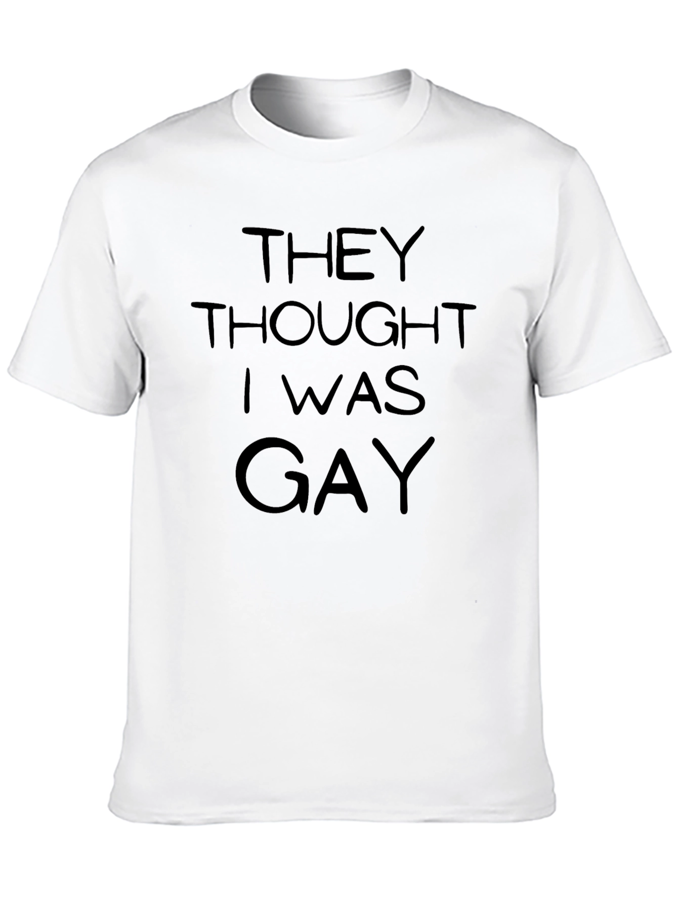 Black Funny Men's Black T-Shirt - They Thought I Was Gay view 10